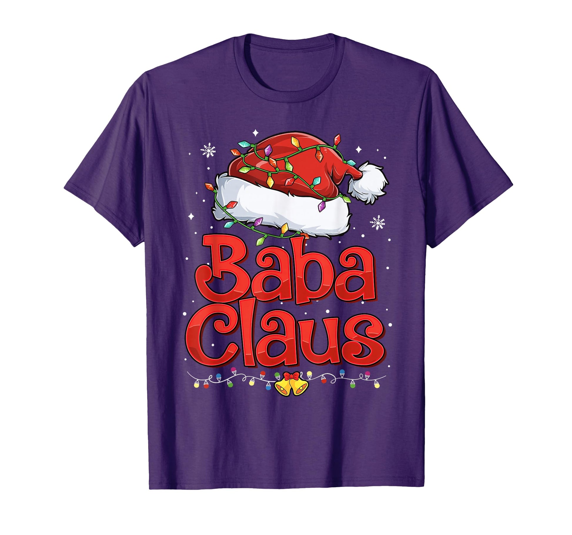 Mens Baba Claus Santa Hat Lights T-Shirt - Fun Novelty Design for Adults - T-Shirt, Sweatshirt, Hoodie