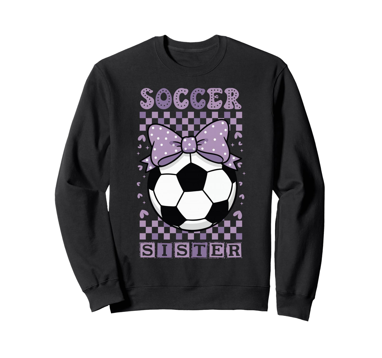 Soccer Sister Ball Purple Coquette Bow Sweatshirt - Trendy Graphic Unisex - T-Shirt, Sweatshirt, Hoodie