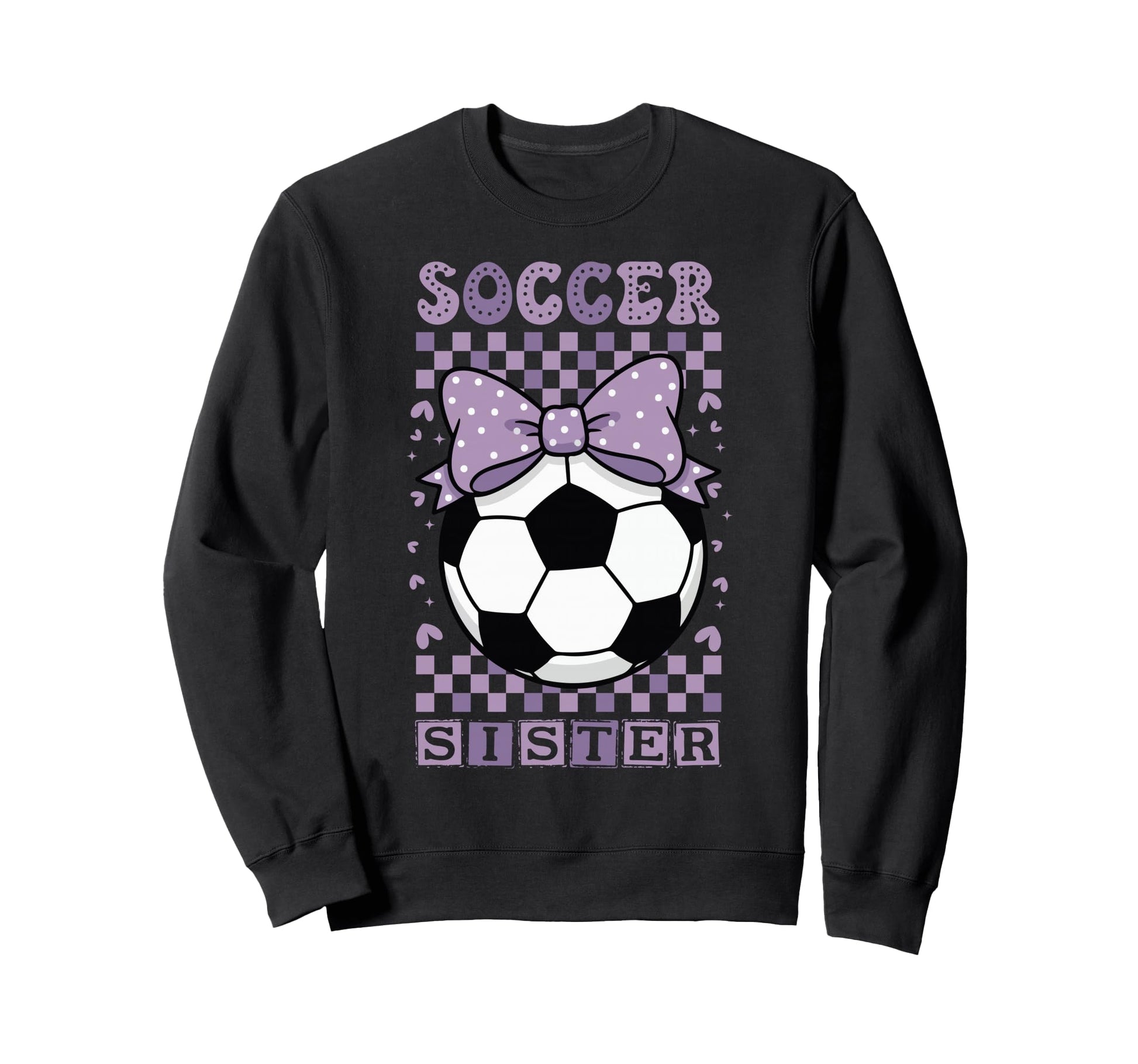 Soccer Sister Ball Purple Coquette Bow Sweatshirt - Trendy Graphic Unisex - T-Shirt, Sweatshirt, Hoodie
