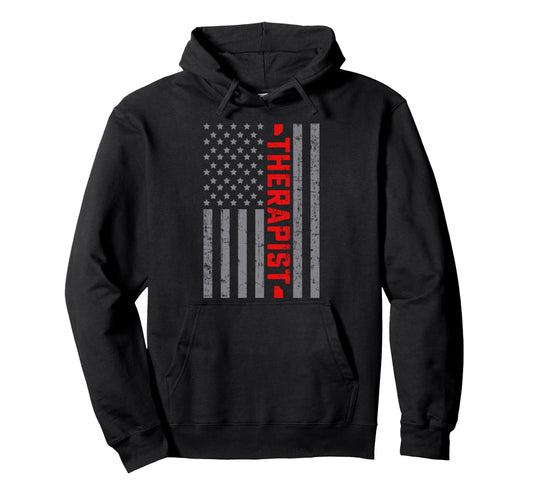 American Flag Therapist Us Flag Dad Hoodie - Novelty Apparel Unisex - T-Shirt, Sweatshirt, Hoodie