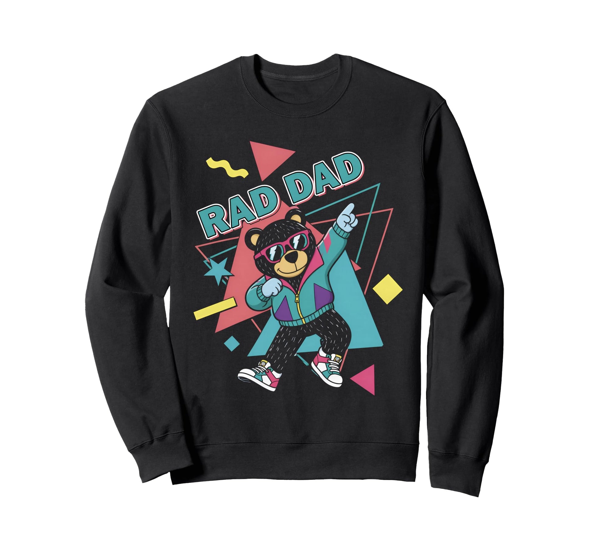 Rad Dad Bear 80S Funny Gift Dads Sweatshirt - Trendy Graphic for Adults - T-Shirt, Sweatshirt, Hoodie