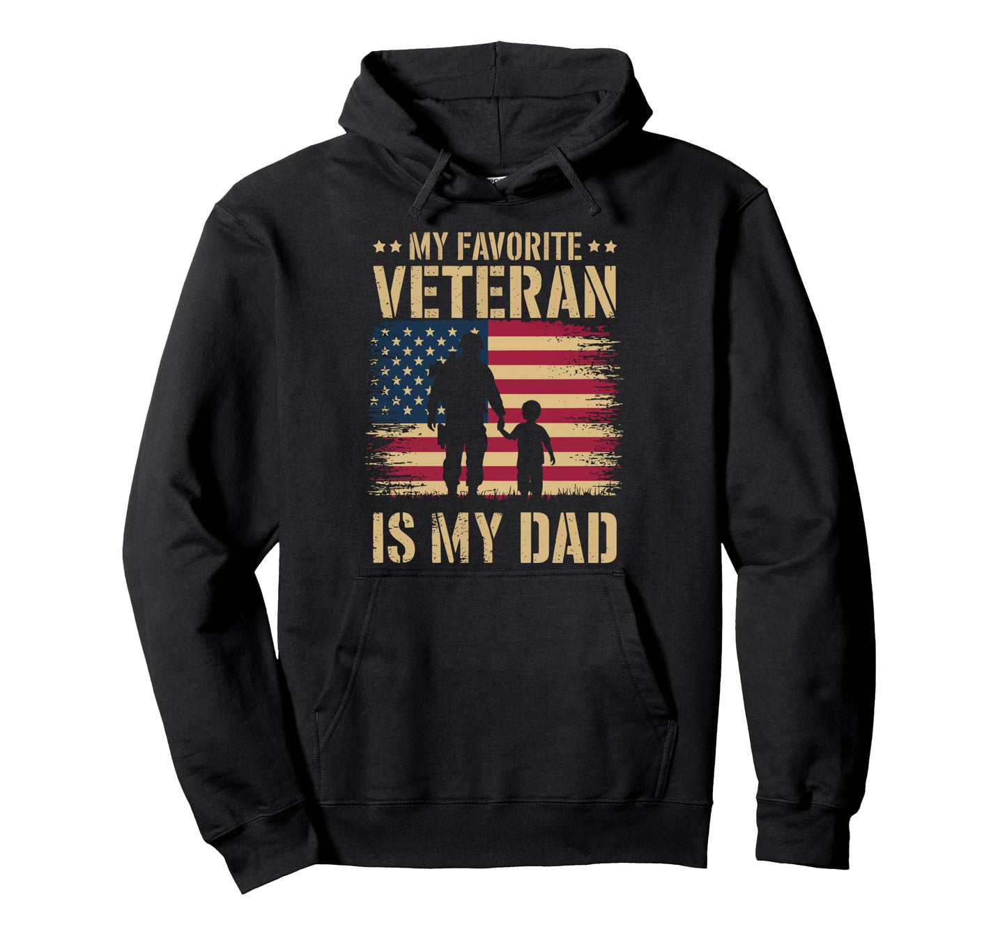 Usa Dad Veteran Father Military Hoodie - Casual Everyday Wear Unisex - T-Shirt, Sweatshirt, Hoodie