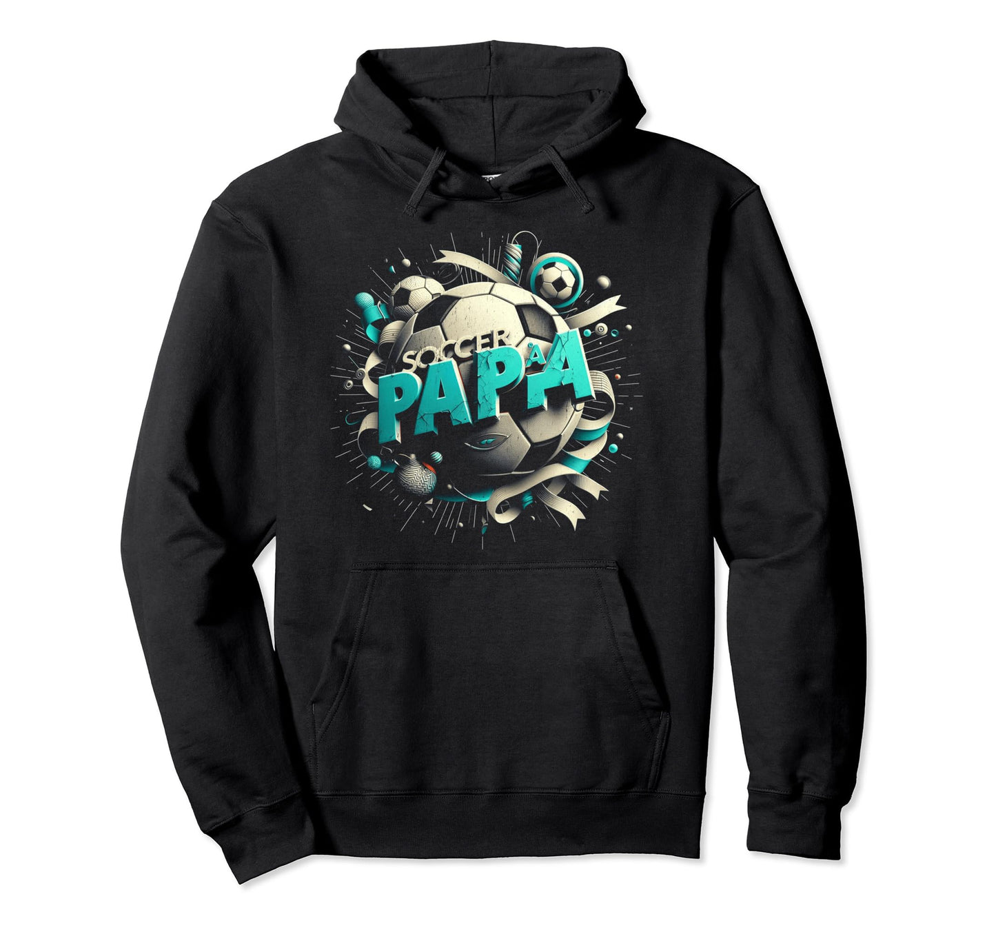 Soccer Papa Family Matching Dad Fathers Hoodie - Unique Graphic Men Women - T-Shirt, Sweatshirt, Hoodie