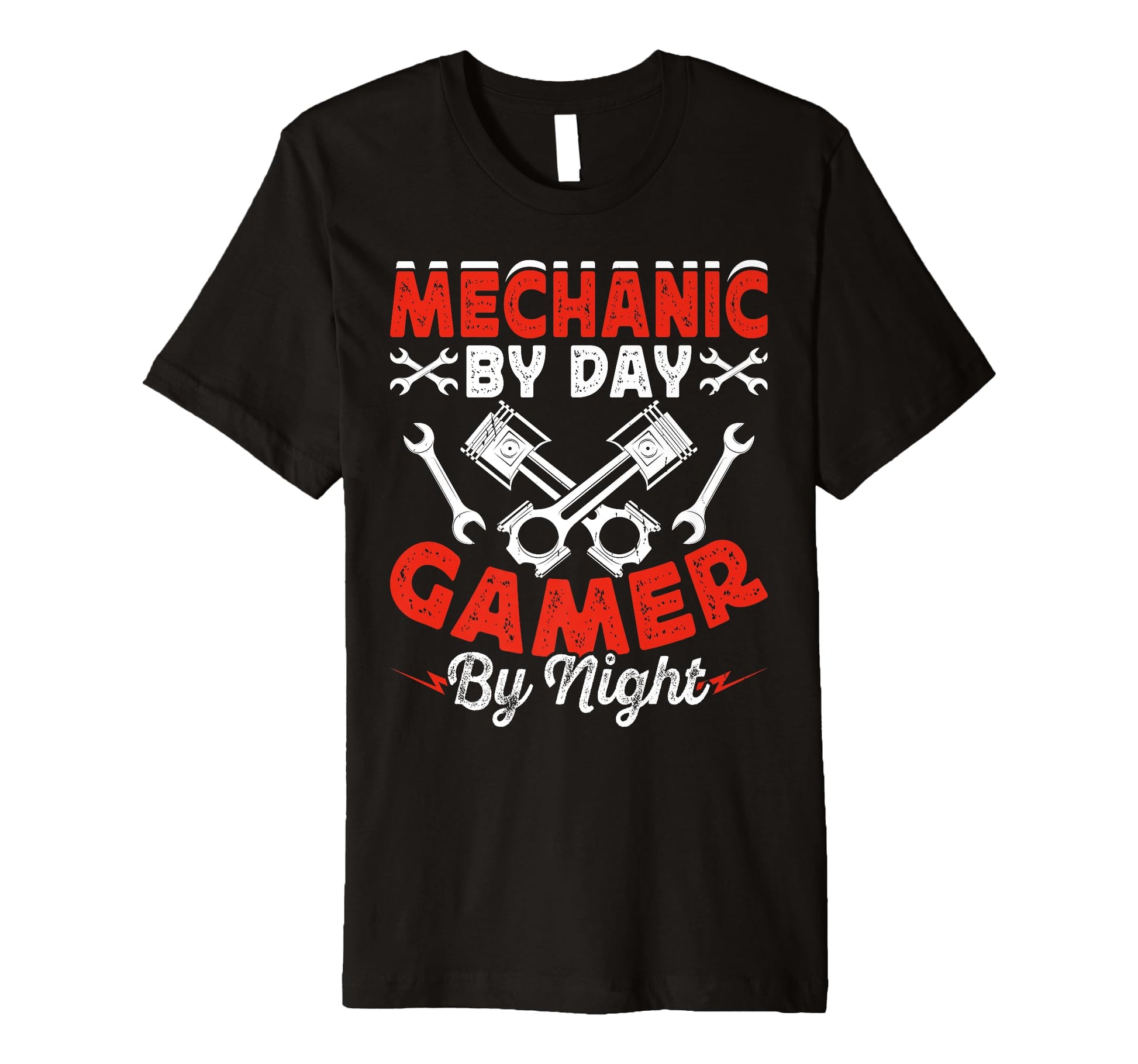 Car Mechanic Dad Gamer Night Garage T-Shirt - Minimalist Print Unisex - T-Shirt, Sweatshirt, Hoodie