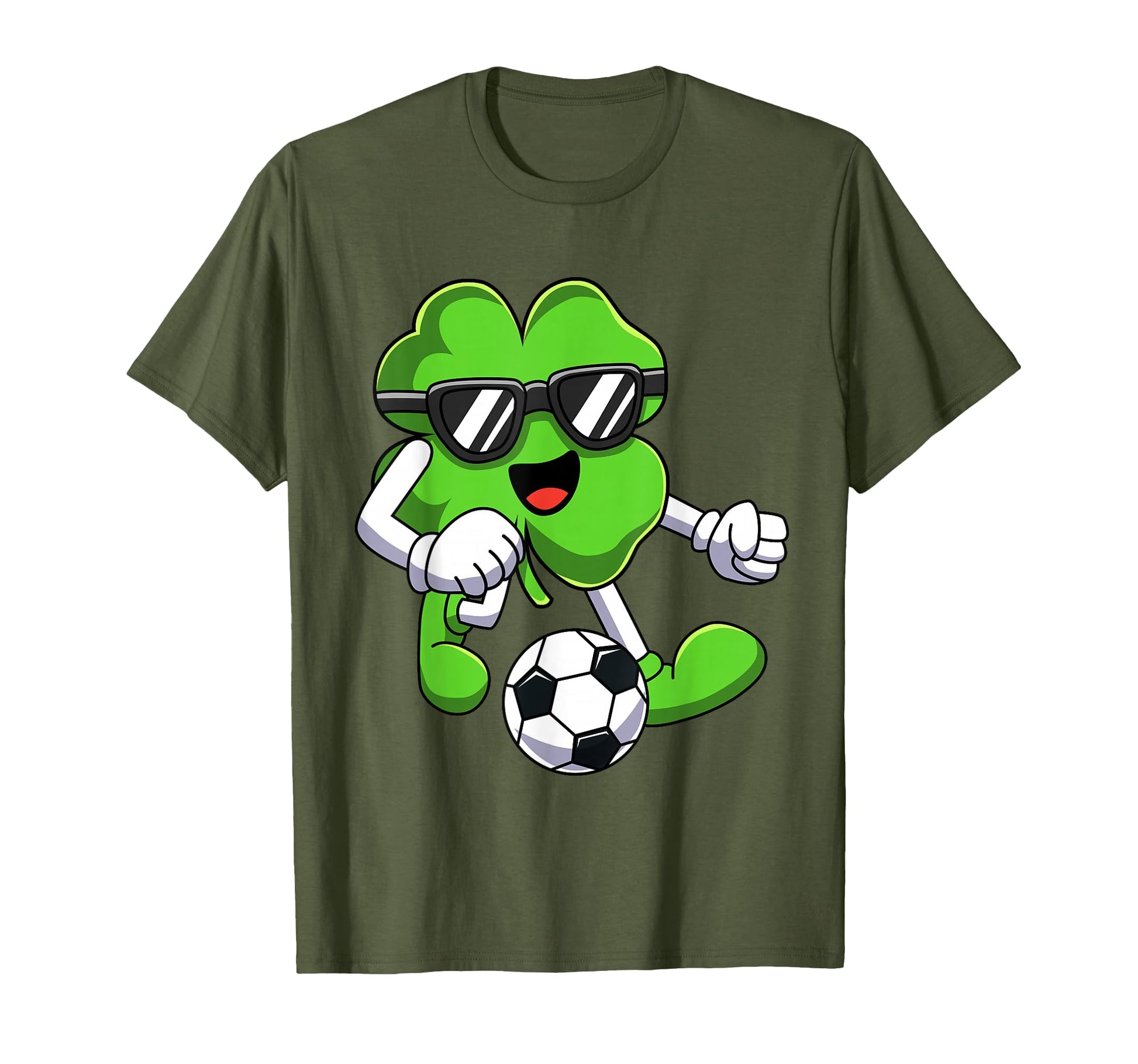 Funny Shamrock Playing Soccer Irish T-Shirt - Graphic Print Men Women - T-Shirt, Sweatshirt, Hoodie