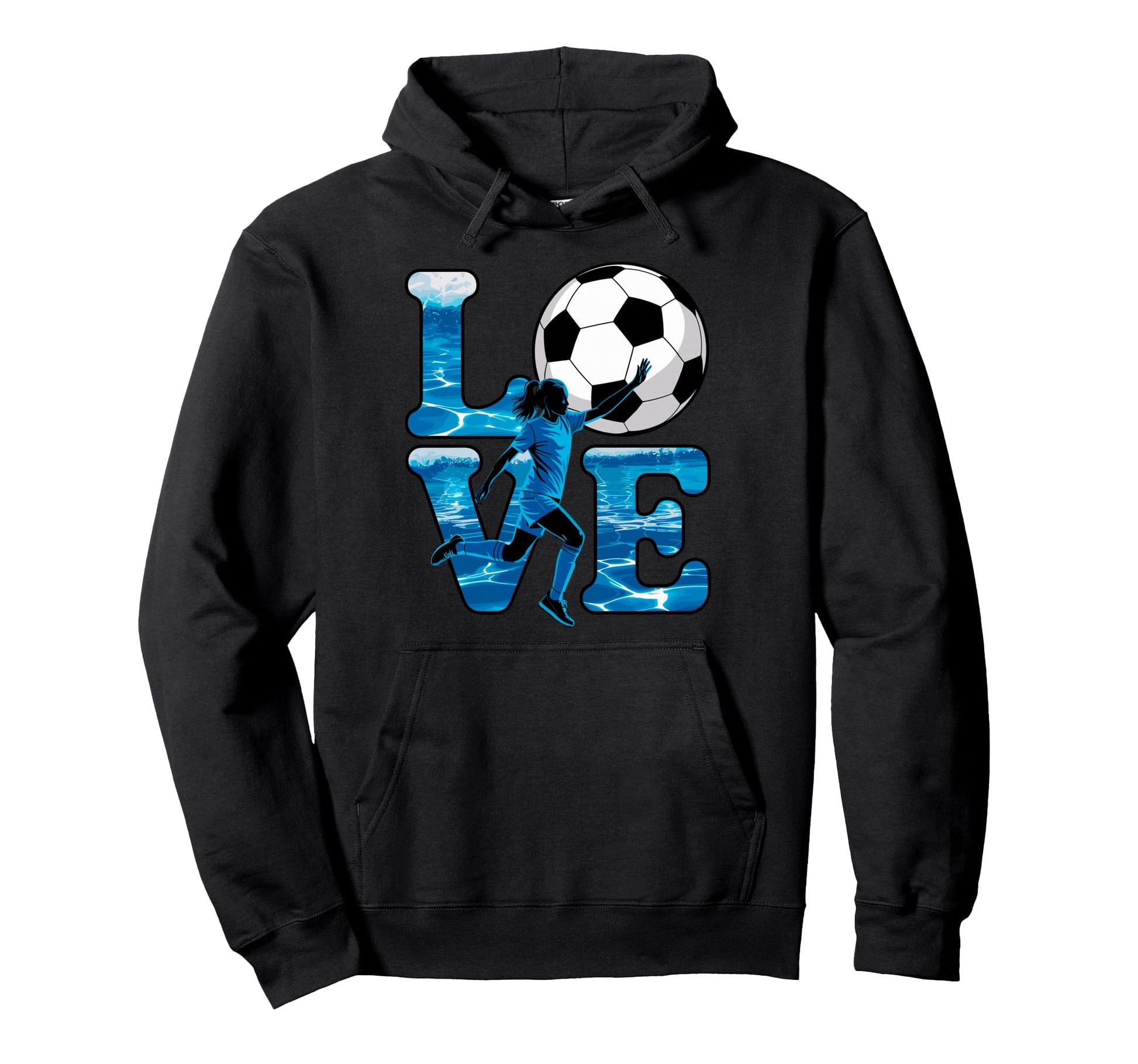 I Love Soccer Goalie Player Fan Game Hoodie - Custom Art Print for Adults - T-Shirt, Sweatshirt, Hoodie