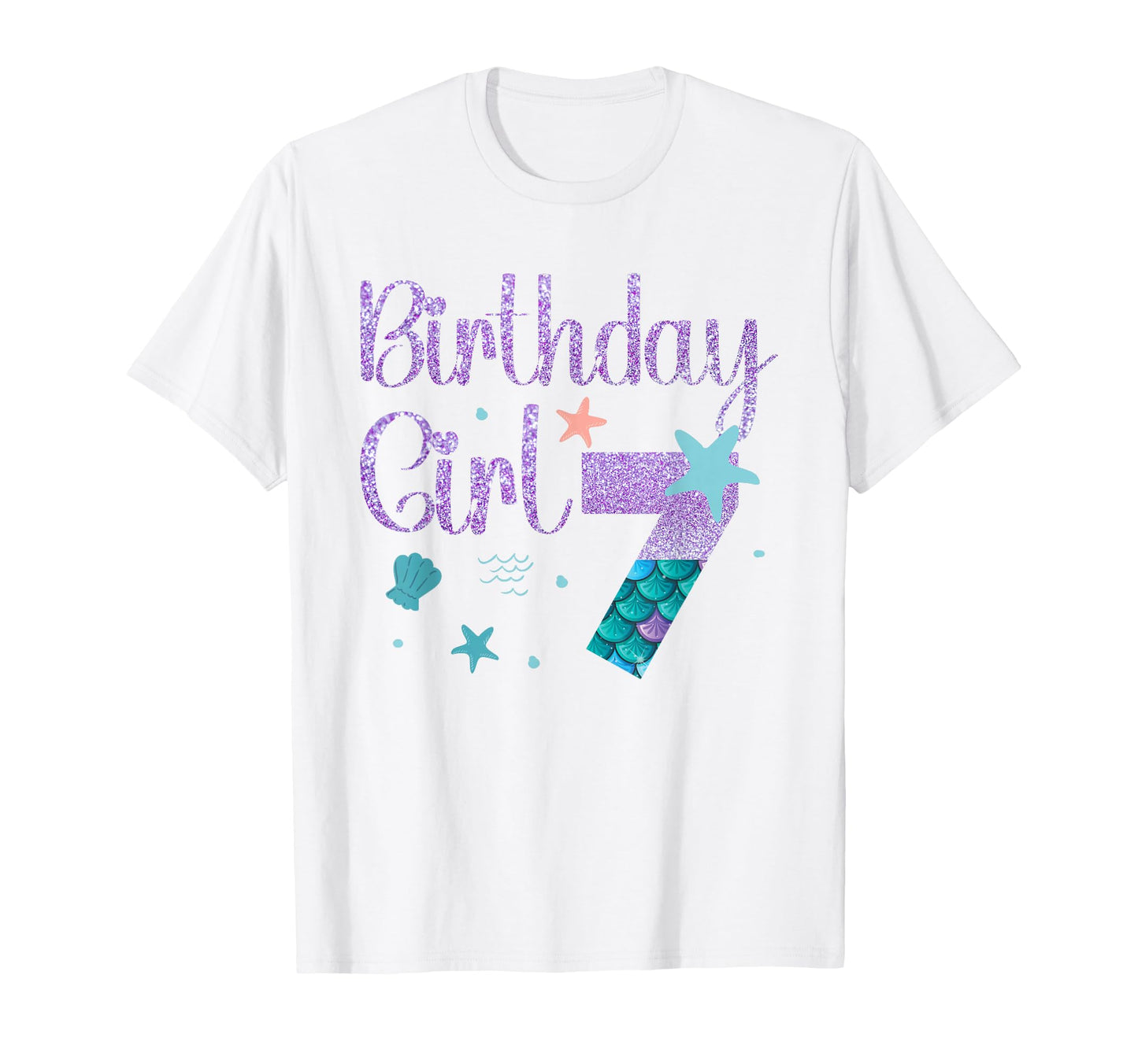 Mermaid Birthday 7 Year Old Its My T-Shirt - Custom Art Print Men Women - T-Shirt, Sweatshirt, Hoodie