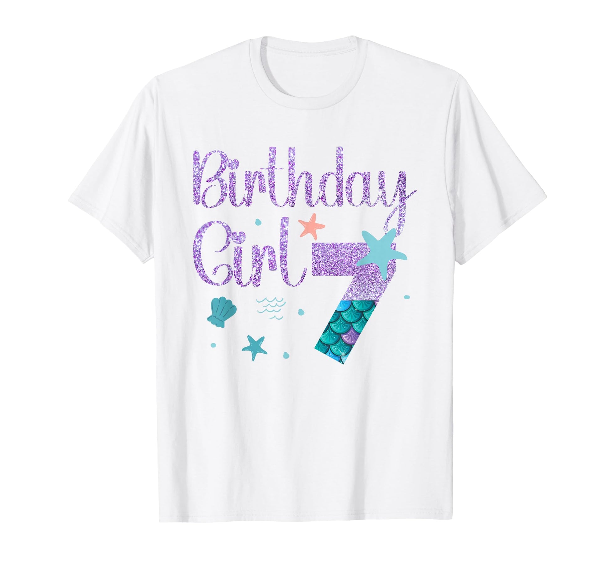 Mermaid Birthday 7 Year Old Its My T-Shirt - Custom Art Print Men Women - T-Shirt, Sweatshirt, Hoodie