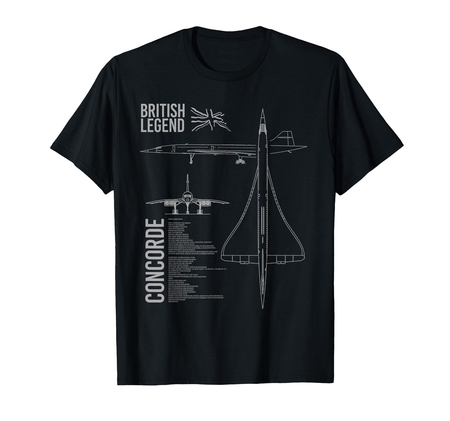 Concorde Airliner Aircraft Adults T-Shirt - Minimalist Print Men Women - T-Shirt, Sweatshirt, Hoodie