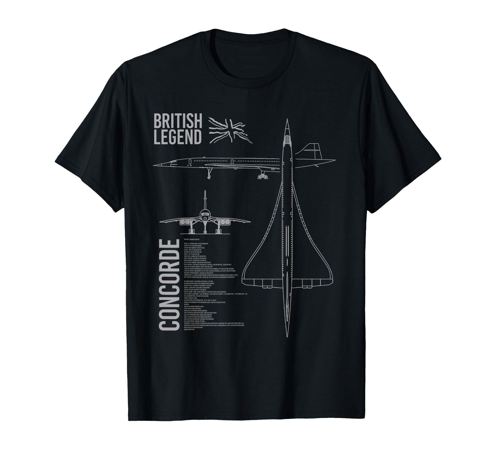 Concorde Airliner Aircraft Adults T-Shirt - Minimalist Print Men Women - T-Shirt, Sweatshirt, Hoodie