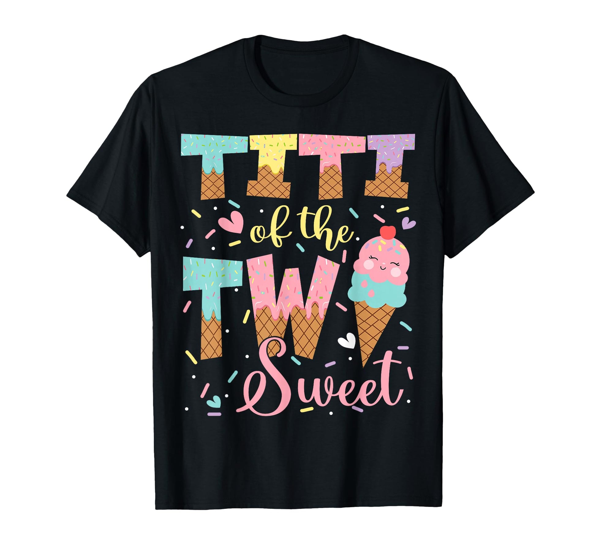 Titi Two Sweet 2Nd Birthday Ice Cream T-Shirt - Graphic Print for Adults - T-Shirt, Sweatshirt, Hoodie