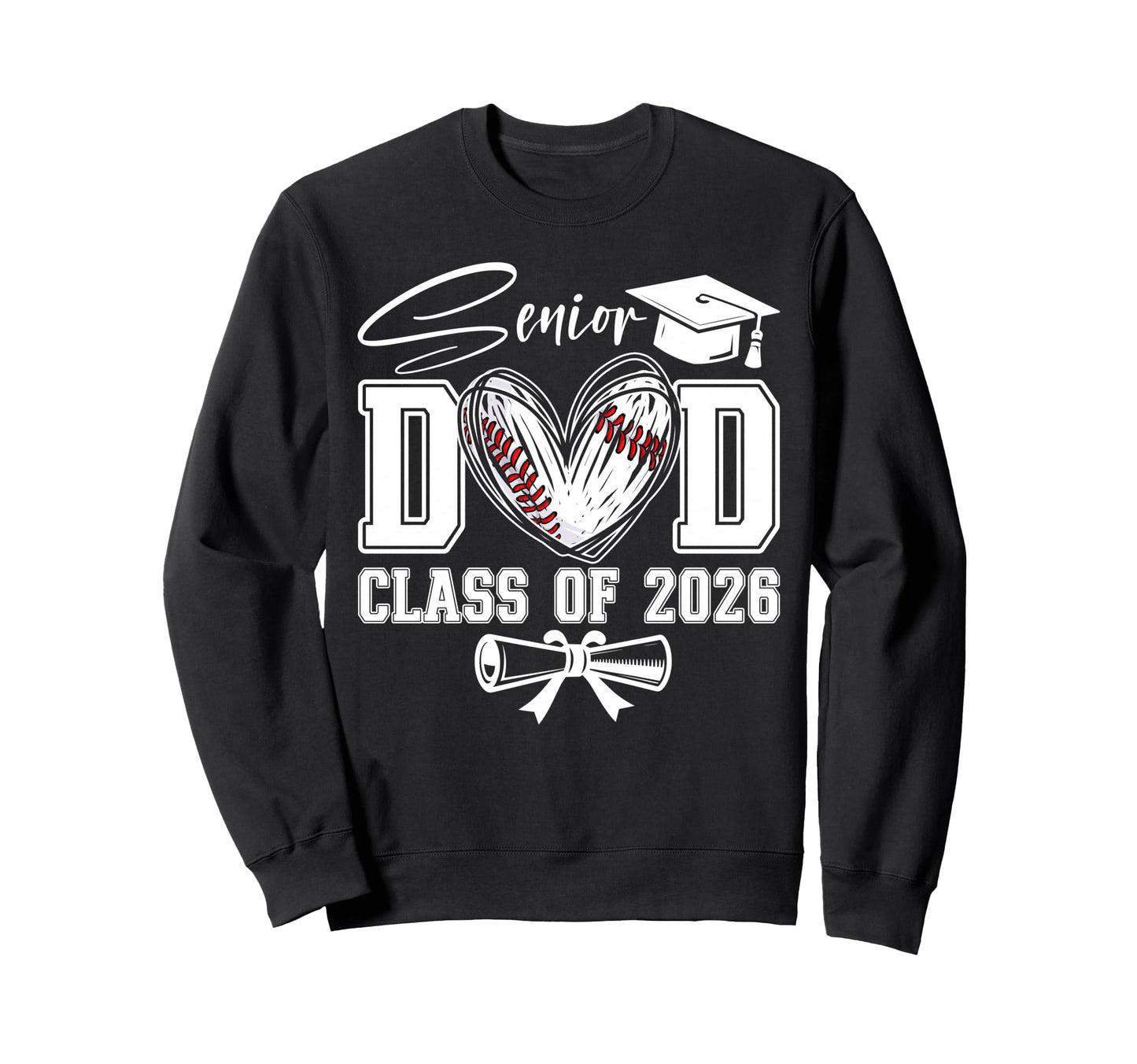 Senior Dad Class 2026 Graduate Sweatshirt - Minimalist Print Men Women - T-Shirt, Sweatshirt, Hoodie