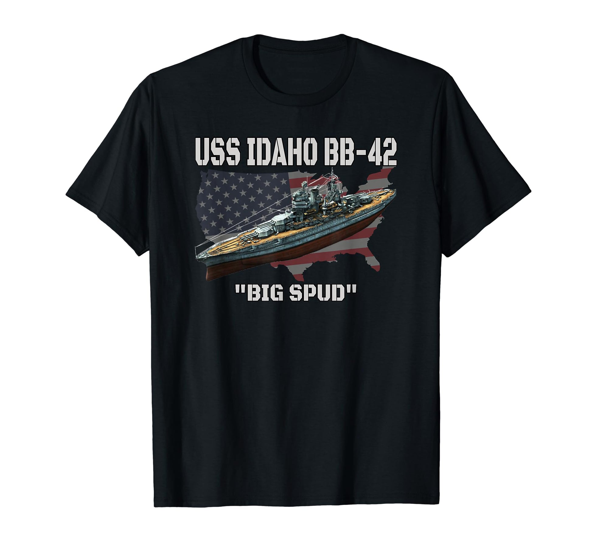 Uss Idaho Bb 42 Battleship Veterans Day T-Shirt - Graphic Print Men Women - T-Shirt, Sweatshirt, Hoodie