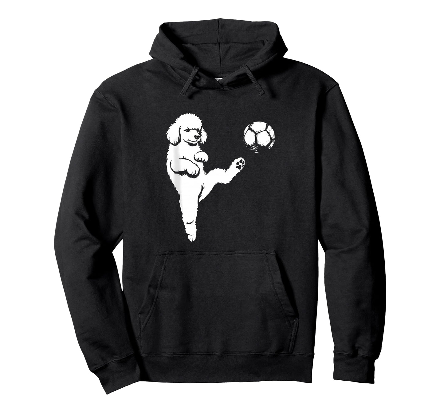Soccer Poodle Kicking Ball Funny Dog Hoodie - Trendy Graphic Men Women - T-Shirt, Sweatshirt, Hoodie