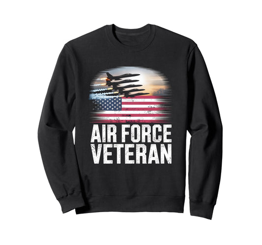 Air Force Veteran Us American Flag Sweatshirt - Streetwear Style Unisex - T-Shirt, Sweatshirt, Hoodie