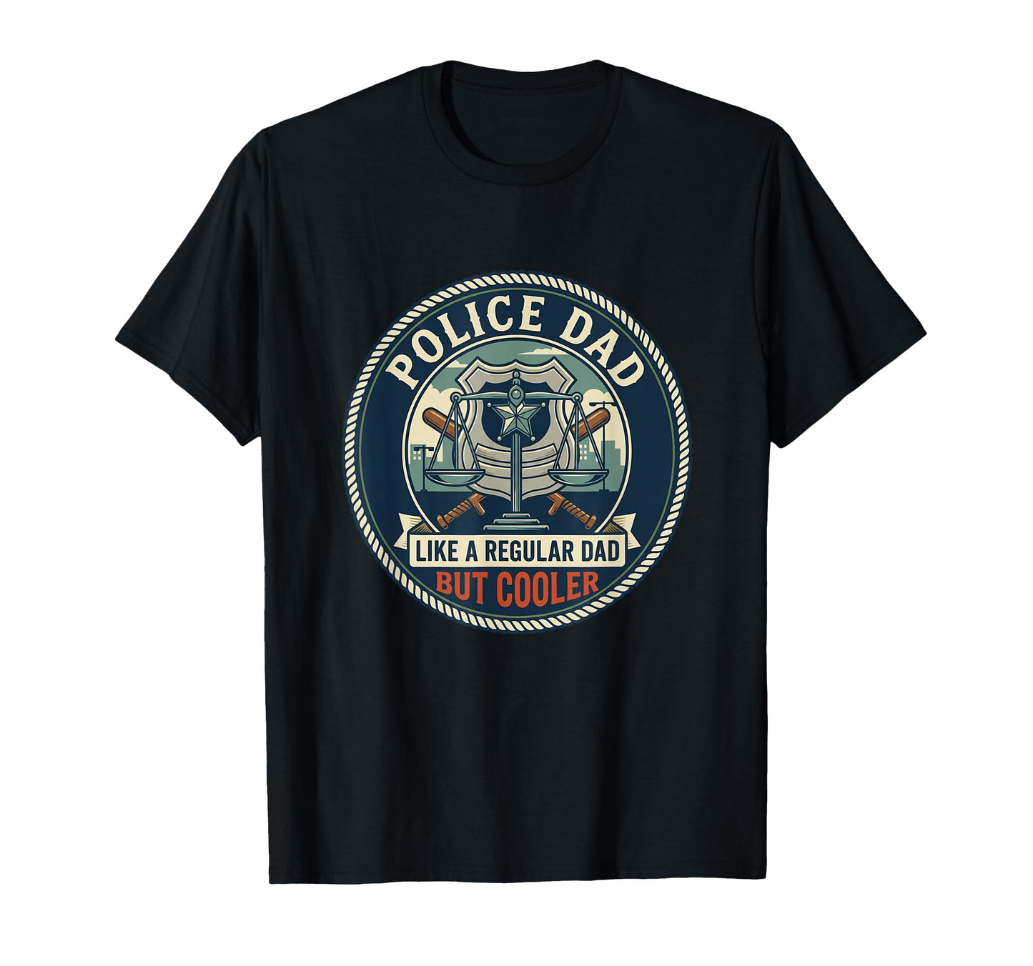 Police Dad Law Enforcement Officer T-Shirt - Custom Art Print Men Women - T-Shirt, Sweatshirt, Hoodie