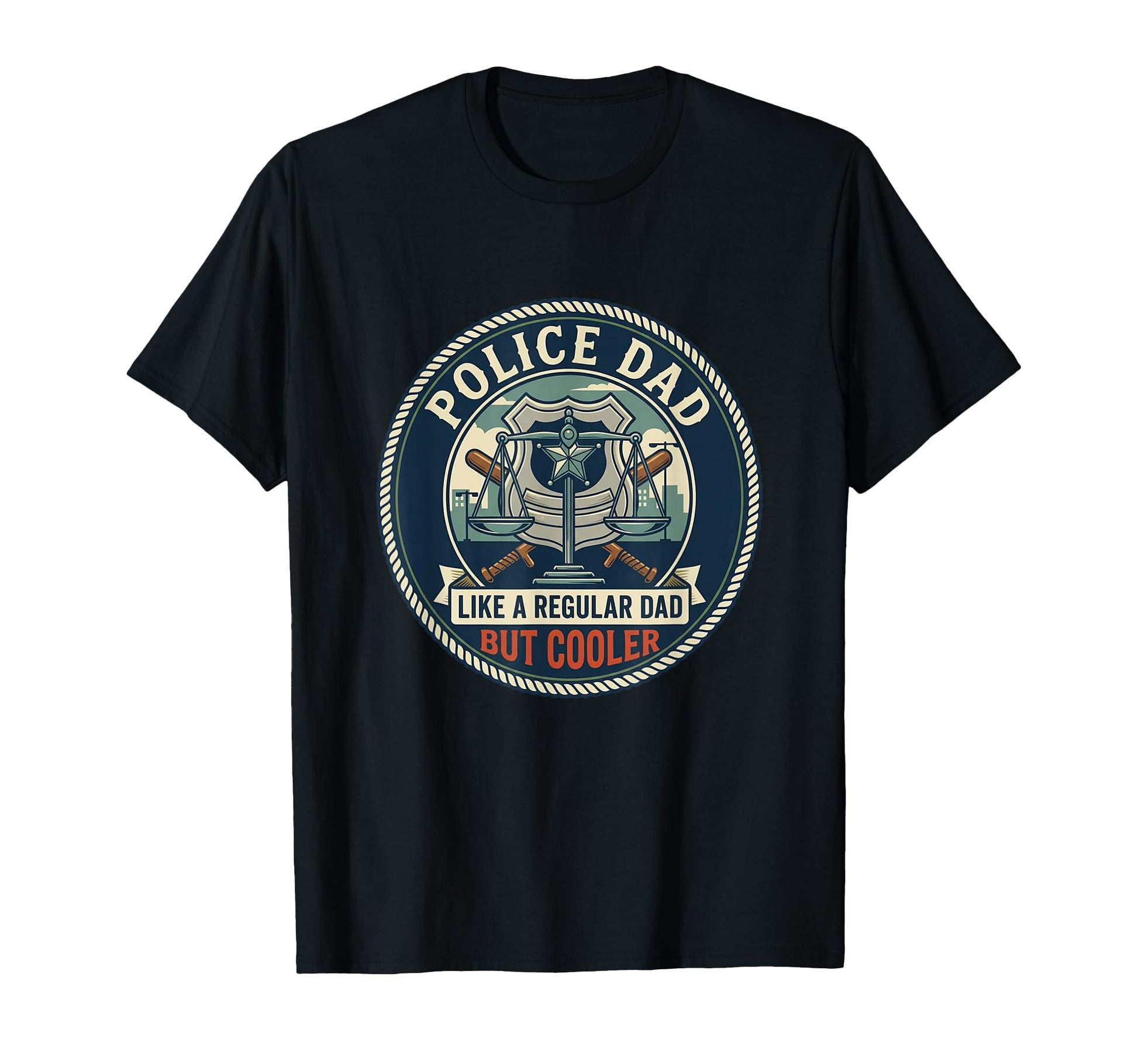 Police Dad Law Enforcement Officer T-Shirt - Custom Art Print Men Women - T-Shirt, Sweatshirt, Hoodie