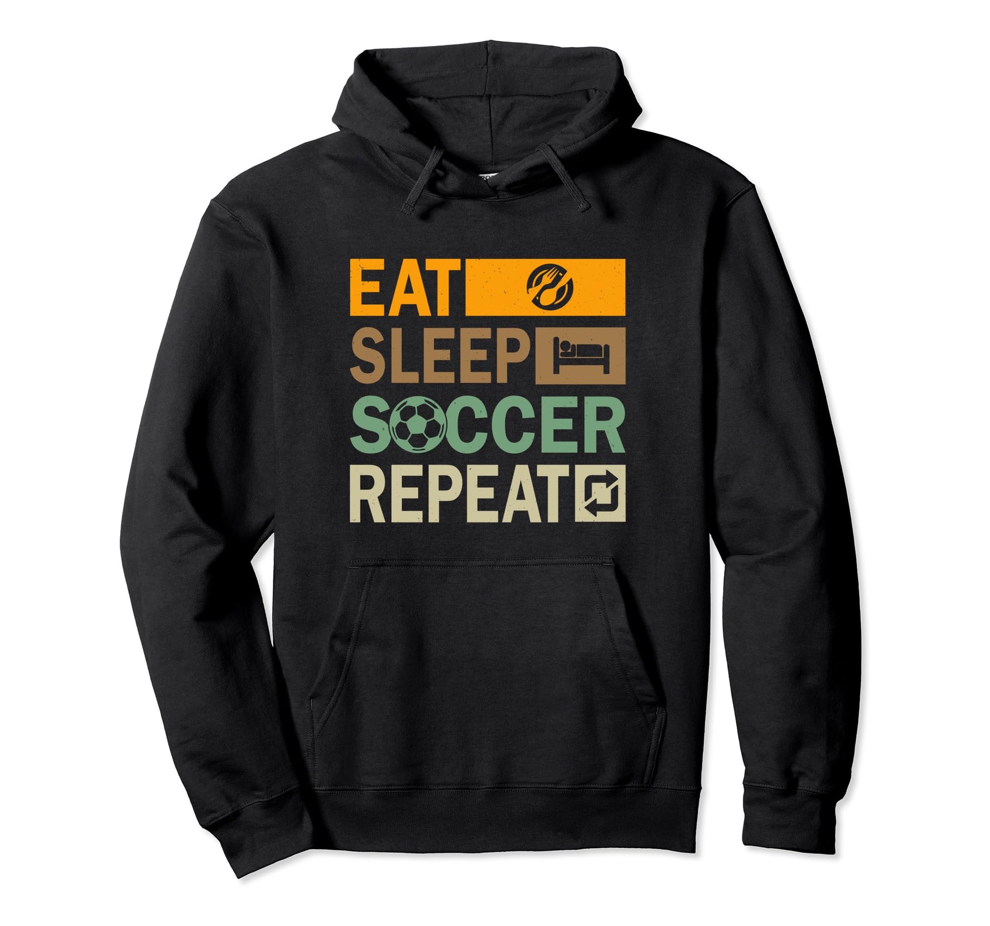 Eat Sleep Soccer Repeat Funny Soccer Hoodie - Aesthetic Graphic Unisex - T-Shirt, Sweatshirt, Hoodie
