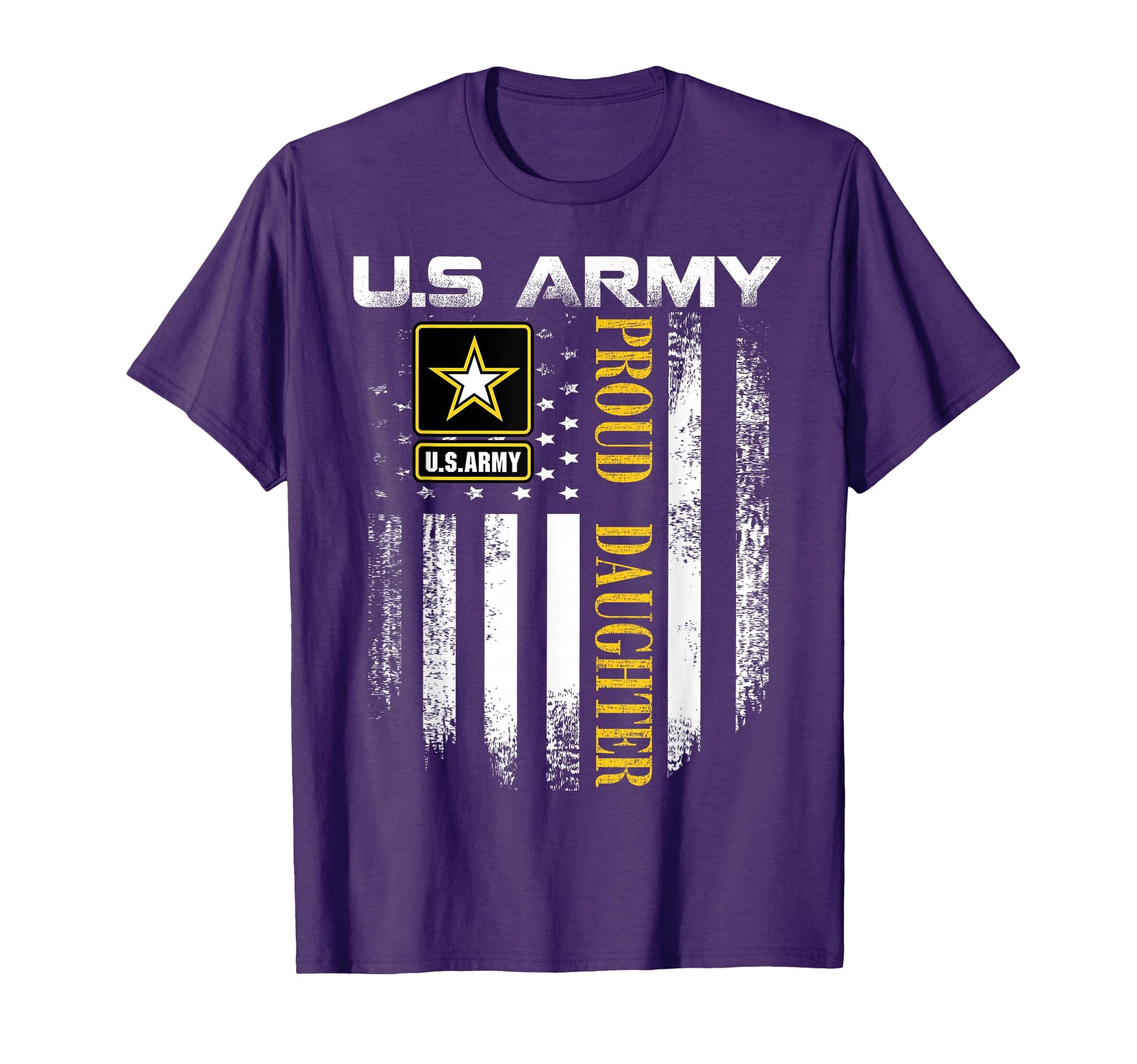 U S Army Proud Daughter American Flag T-Shirt - Custom Art Print Men Women - T-Shirt, Sweatshirt, Hoodie