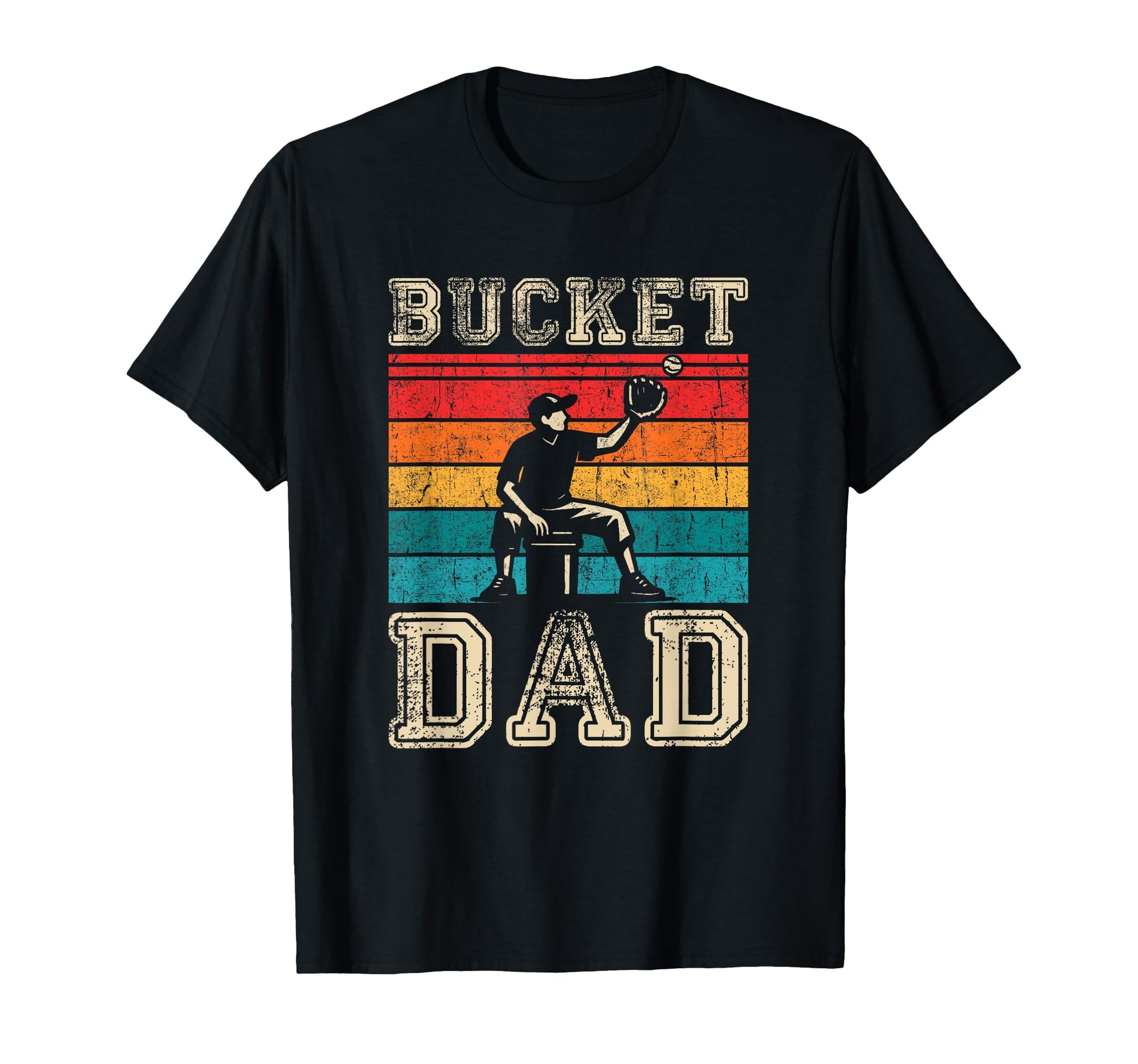 Bucket Dad Softball Dad Baseball Coach T-Shirt - Graphic Print Unisex - T-Shirt, Sweatshirt, Hoodie