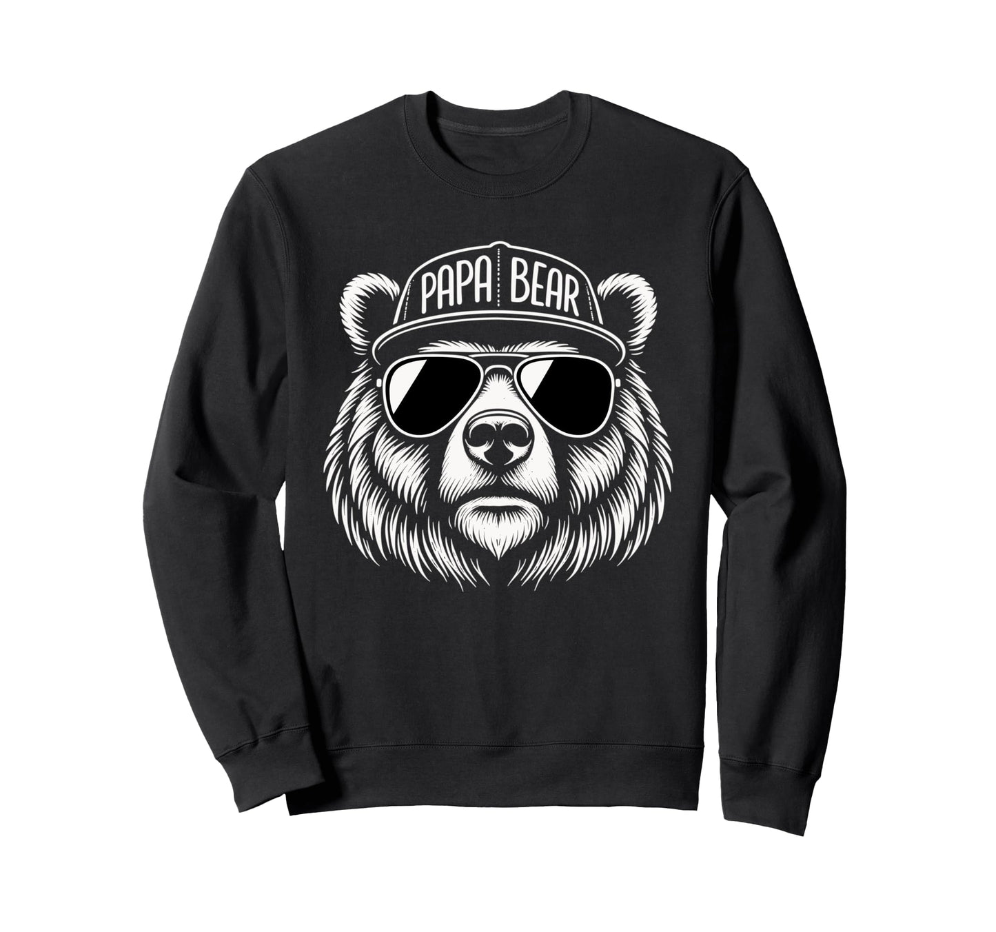 Papa Bear Bear Sunglasses Dad Fathers Sweatshirt - Unique Graphic Unisex - T-Shirt, Sweatshirt, Hoodie
