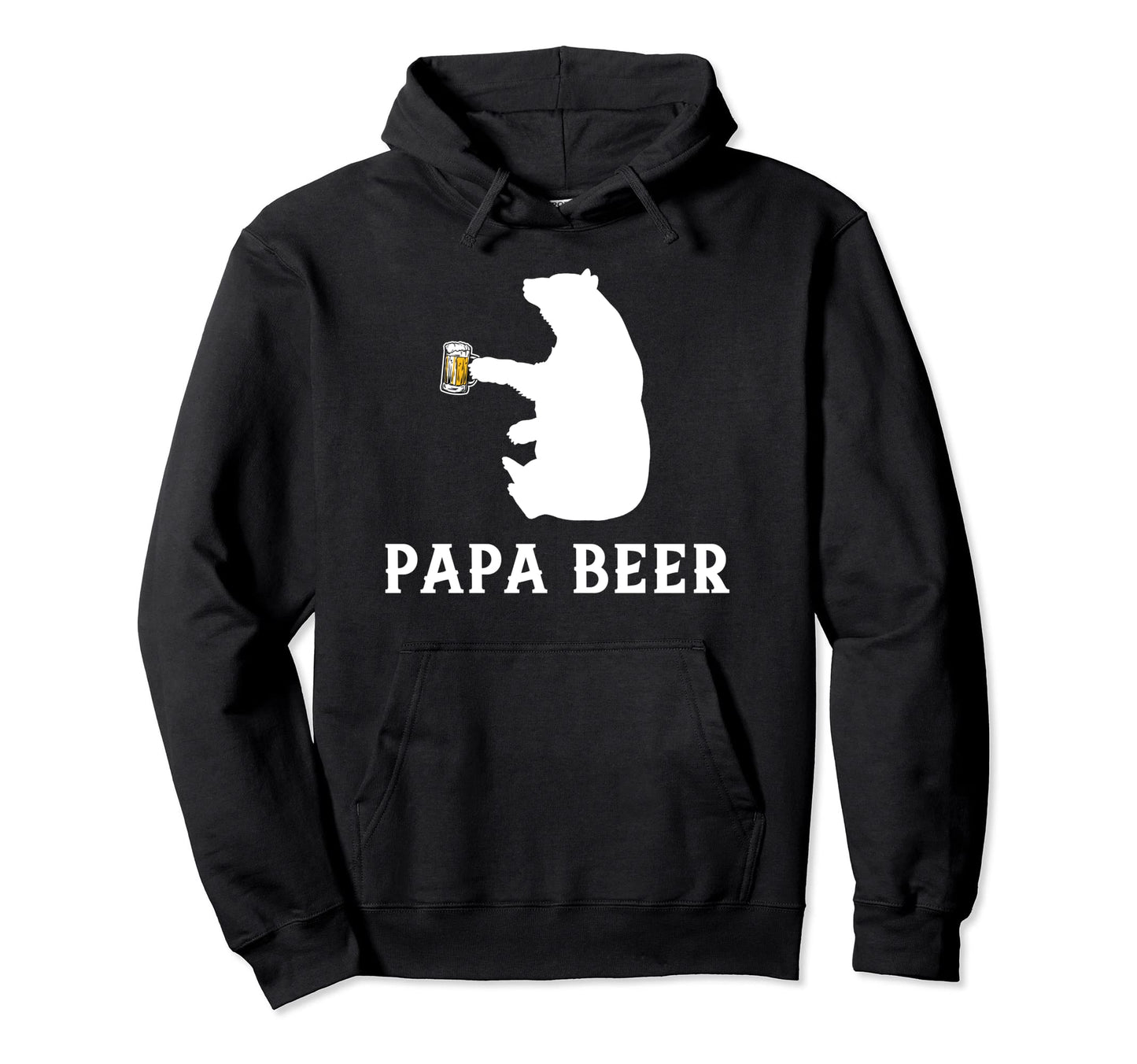 Papa Beer Papa Bear Fathers Day Gift Hoodie - Minimalist Print for Adults - T-Shirt, Sweatshirt, Hoodie
