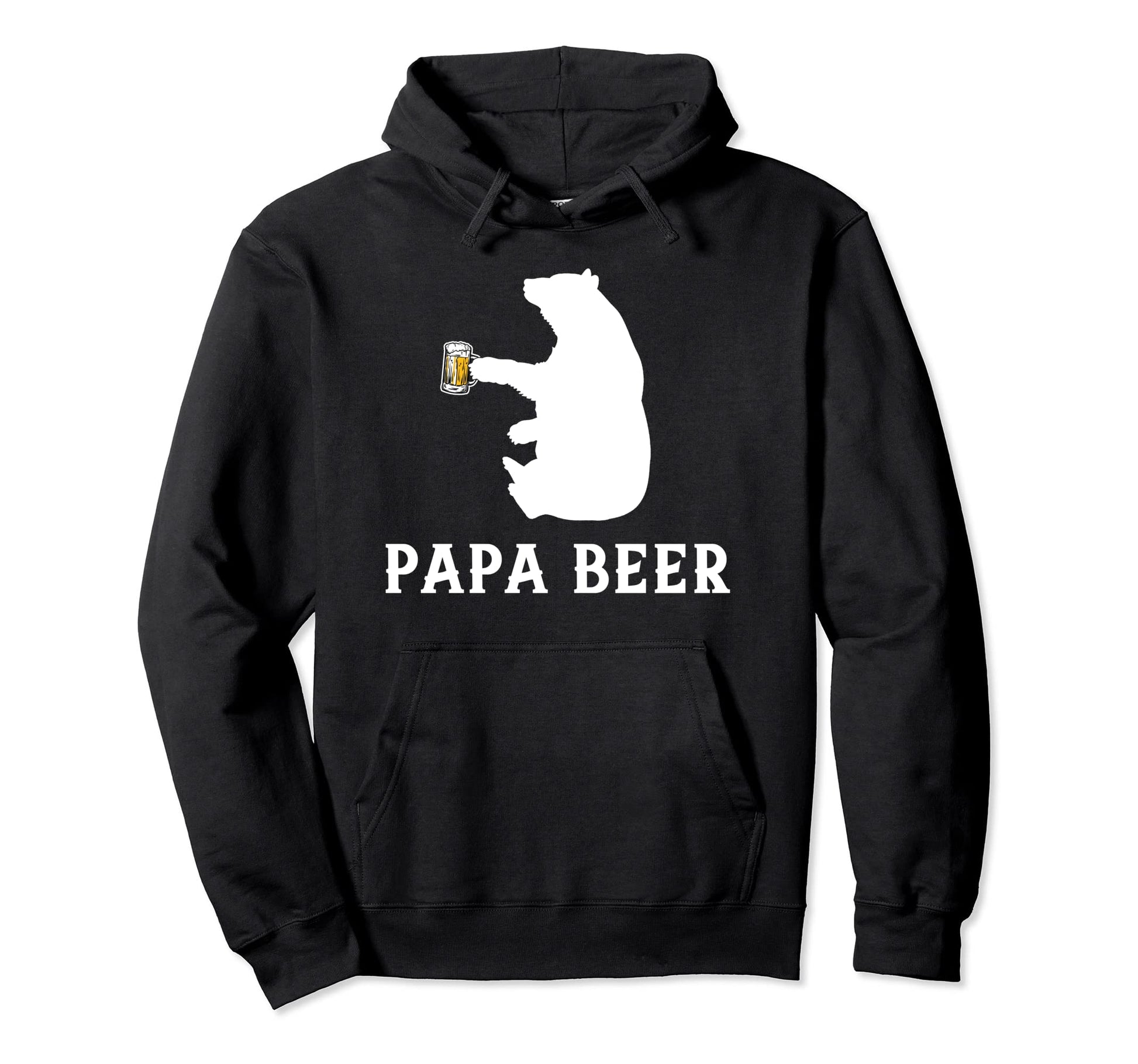 Papa Beer Papa Bear Fathers Day Gift Hoodie - Minimalist Print for Adults - T-Shirt, Sweatshirt, Hoodie