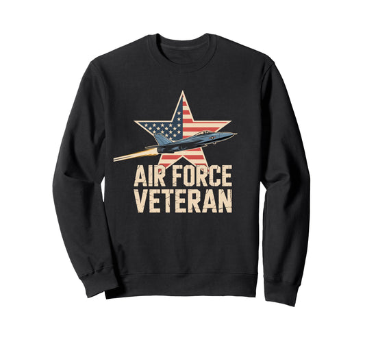 Air Force Veteran Us American Flag Sweatshirt - Trendy Graphic Men Women - T-Shirt, Sweatshirt, Hoodie