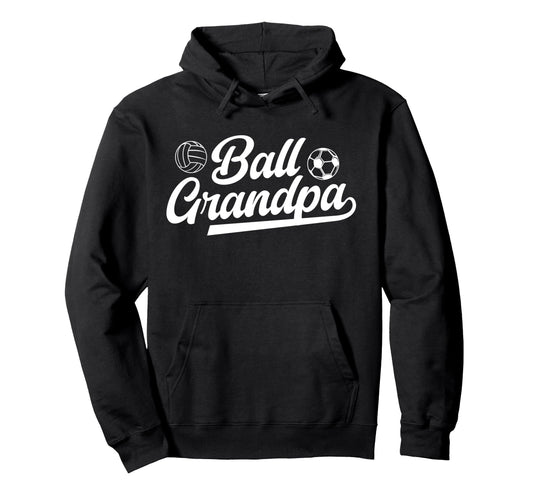 Ball Grandpa Proud Volleyball Soccer Hoodie - Minimalist Print Unisex - T-Shirt, Sweatshirt, Hoodie