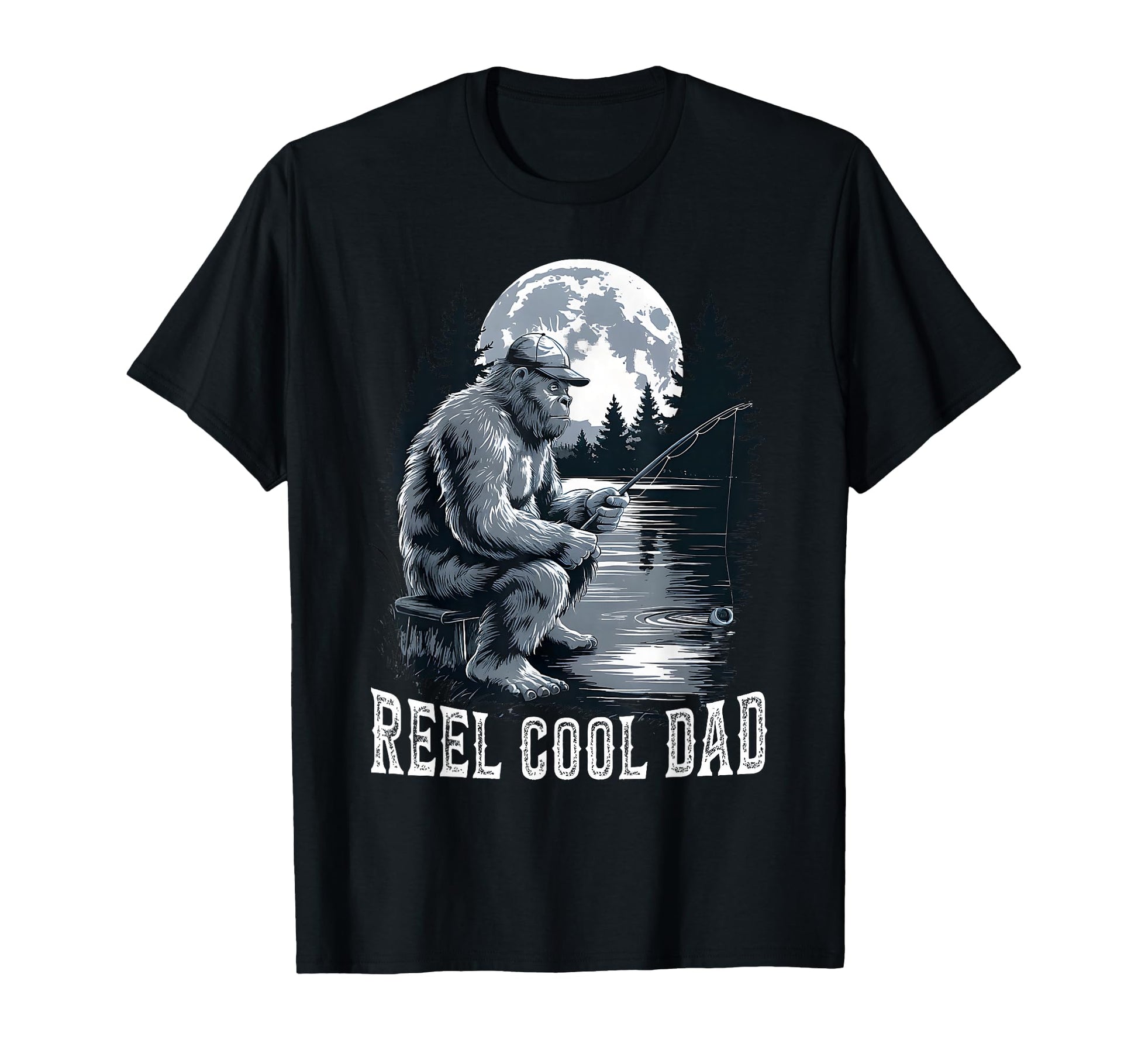 Reel Dad Bigfoot Fisherman Fishing Lover T-Shirt - Minimalist Print Unisex - T-Shirt, Sweatshirt, Hoodie