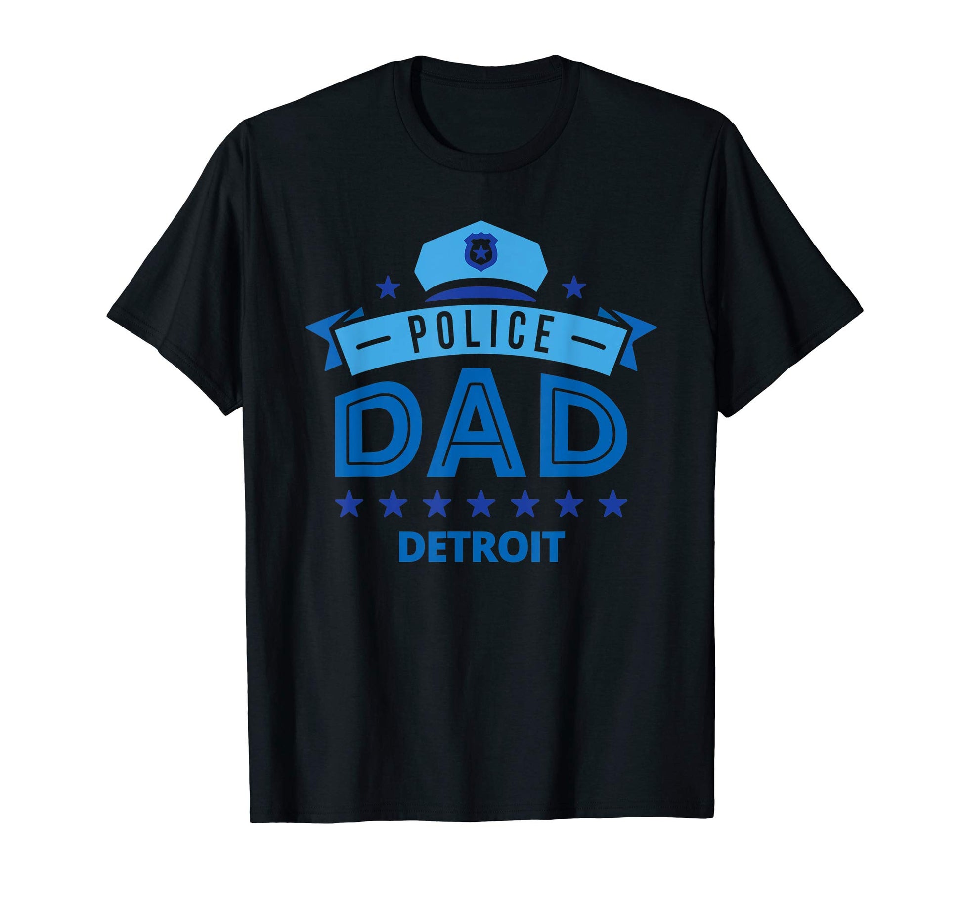 Police Dad Detroit Michigan Gift Father T-Shirt - Custom Art Print Unisex - T-Shirt, Sweatshirt, Hoodie