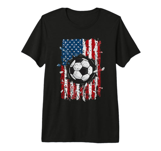 American Flag Soccer Patriotic Us T-Shirt - Minimalist Print Men Women - T-Shirt, Sweatshirt, Hoodie