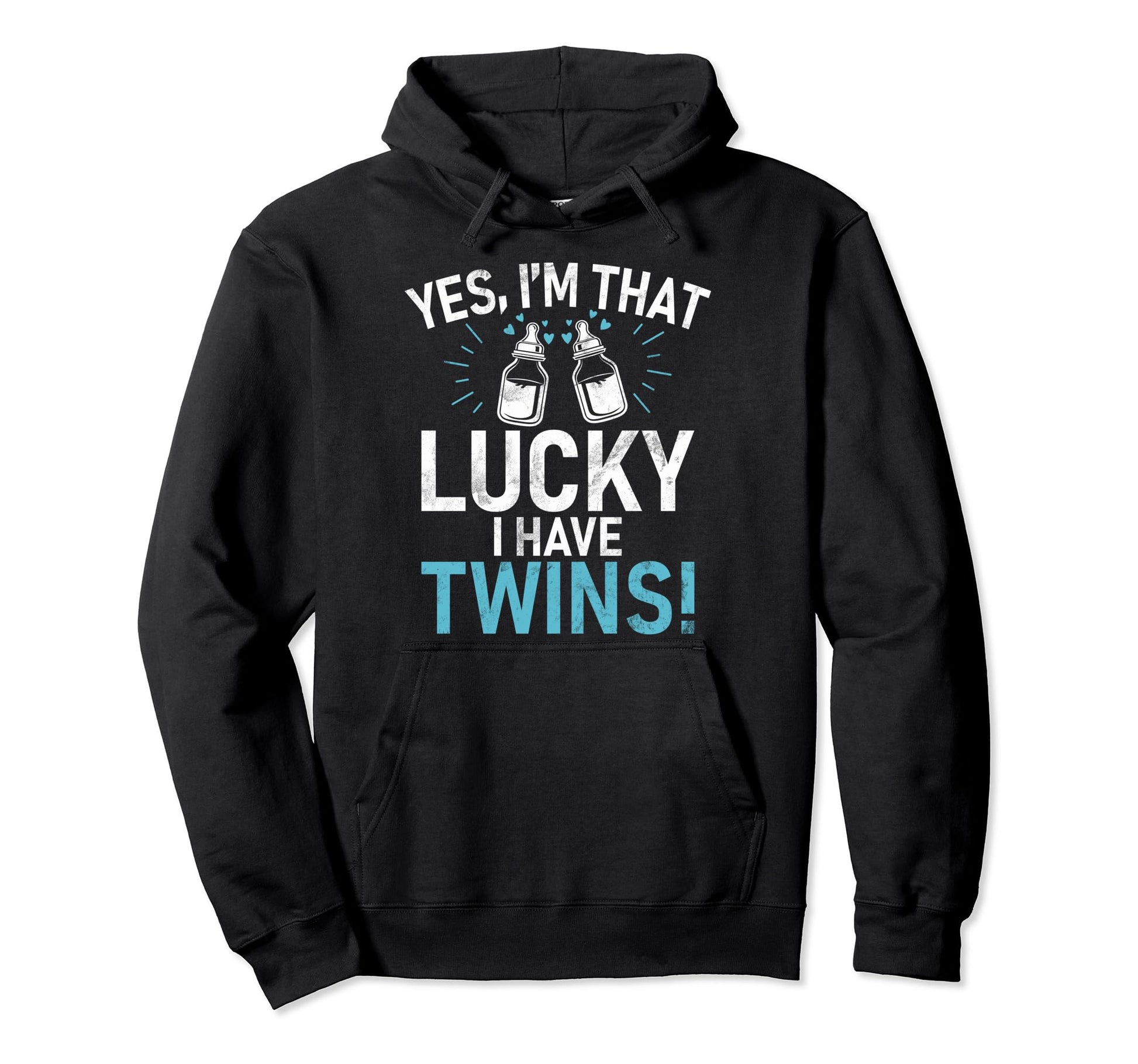 Yes Im That Lucky I Have Twins Twin Hoodie - Streetwear Style for Adults - T-Shirt, Sweatshirt, Hoodie