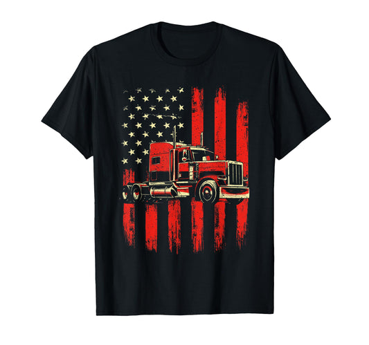 American Trucker Semi Truck Driver T-Shirt - Novelty Apparel Men Women - T-Shirt, Sweatshirt, Hoodie