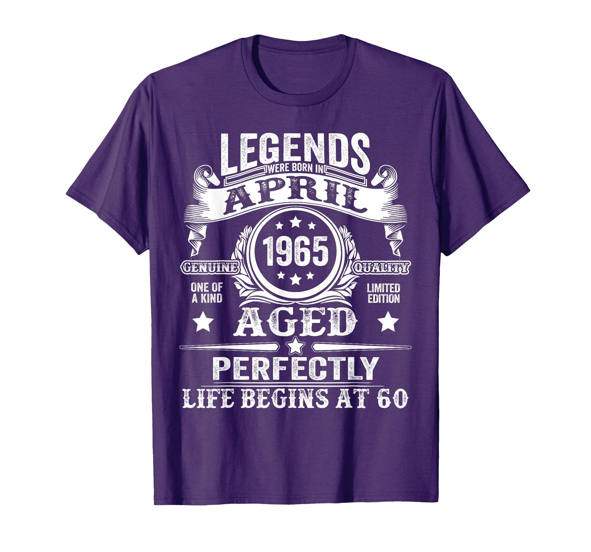 Legend Were Born April 1965 60Th T-Shirt - Trendy Graphic for Adults - T-Shirt, Sweatshirt, Hoodie