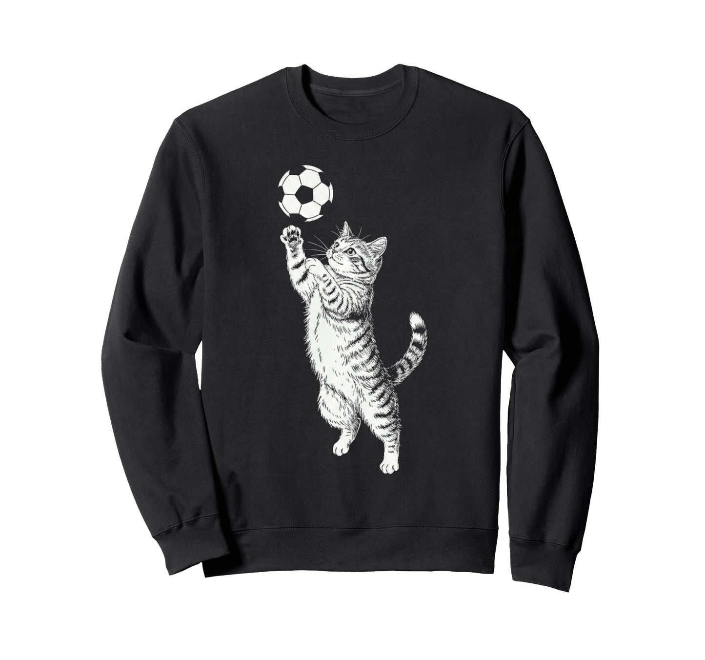 Funny Soccer Cat Line Art Tabby Kitten Sweatshirt - Novelty Apparel Unisex - T-Shirt, Sweatshirt, Hoodie