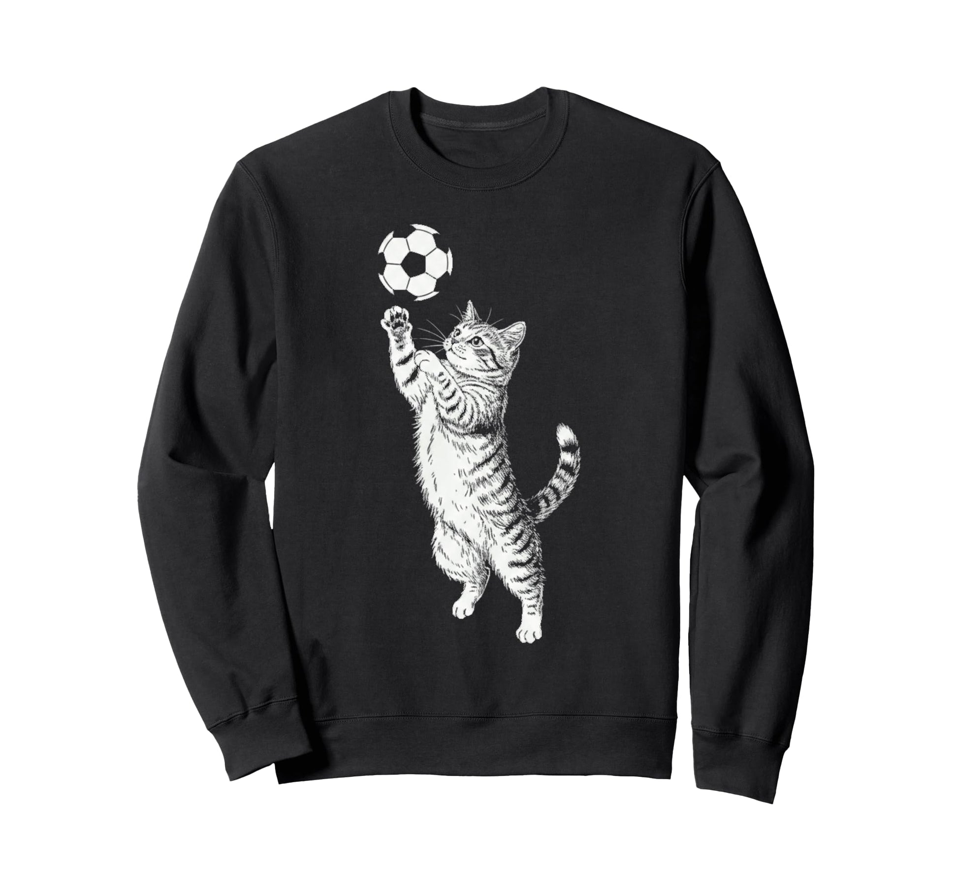 Funny Soccer Cat Line Art Tabby Kitten Sweatshirt - Novelty Apparel Unisex - T-Shirt, Sweatshirt, Hoodie