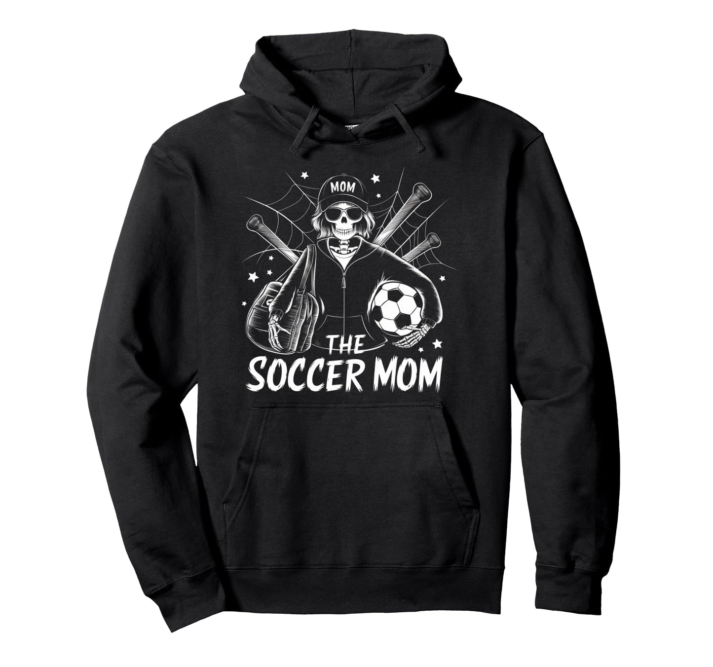 Soccer Mom Skeletton Halloween Soccer Hoodie - Novelty Apparel for Adults - T-Shirt, Sweatshirt, Hoodie