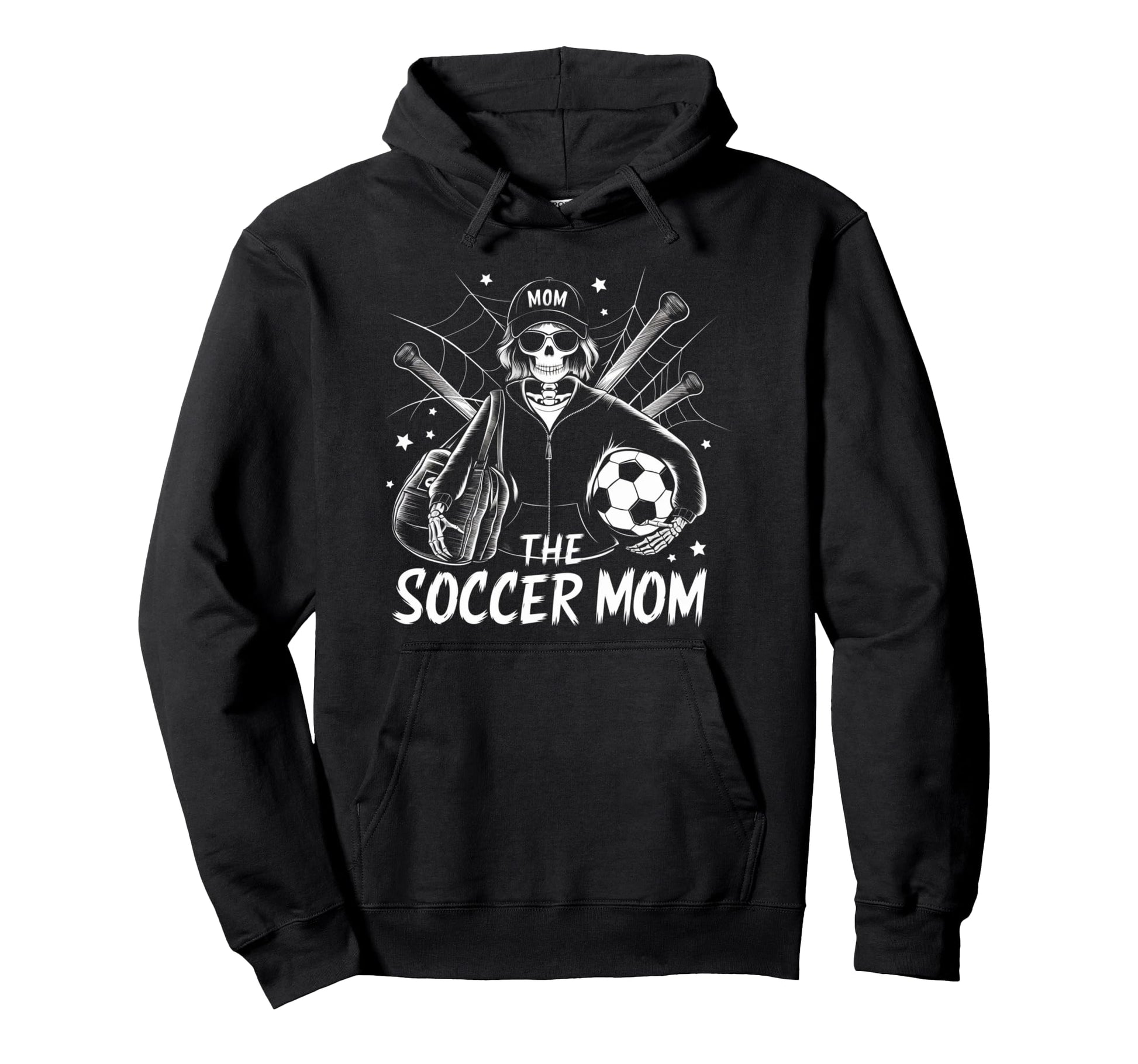 Soccer Mom Skeletton Halloween Soccer Hoodie - Novelty Apparel for Adults - T-Shirt, Sweatshirt, Hoodie