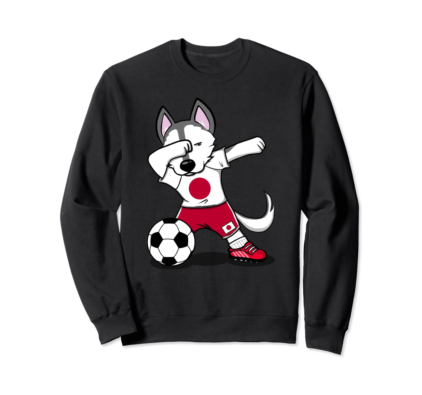 Dabbing Husky Dog Japan Sweatshirt - Casual Everyday Wear for Adults - T-Shirt, Sweatshirt, Hoodie