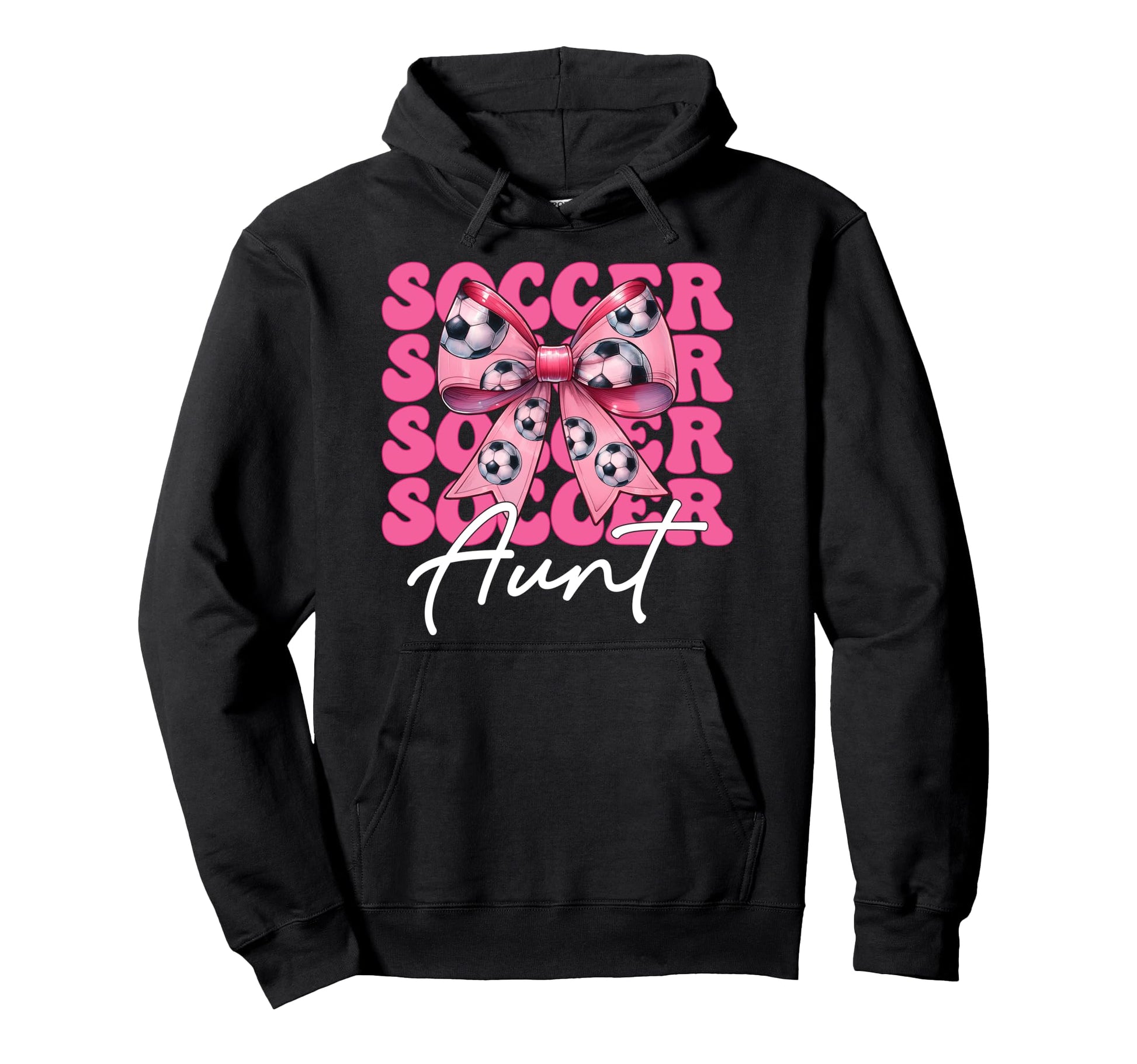 Womens Coquette Bow Ribbon Soccer Hoodie - Minimalist Print for Adults - T-Shirt, Sweatshirt, Hoodie