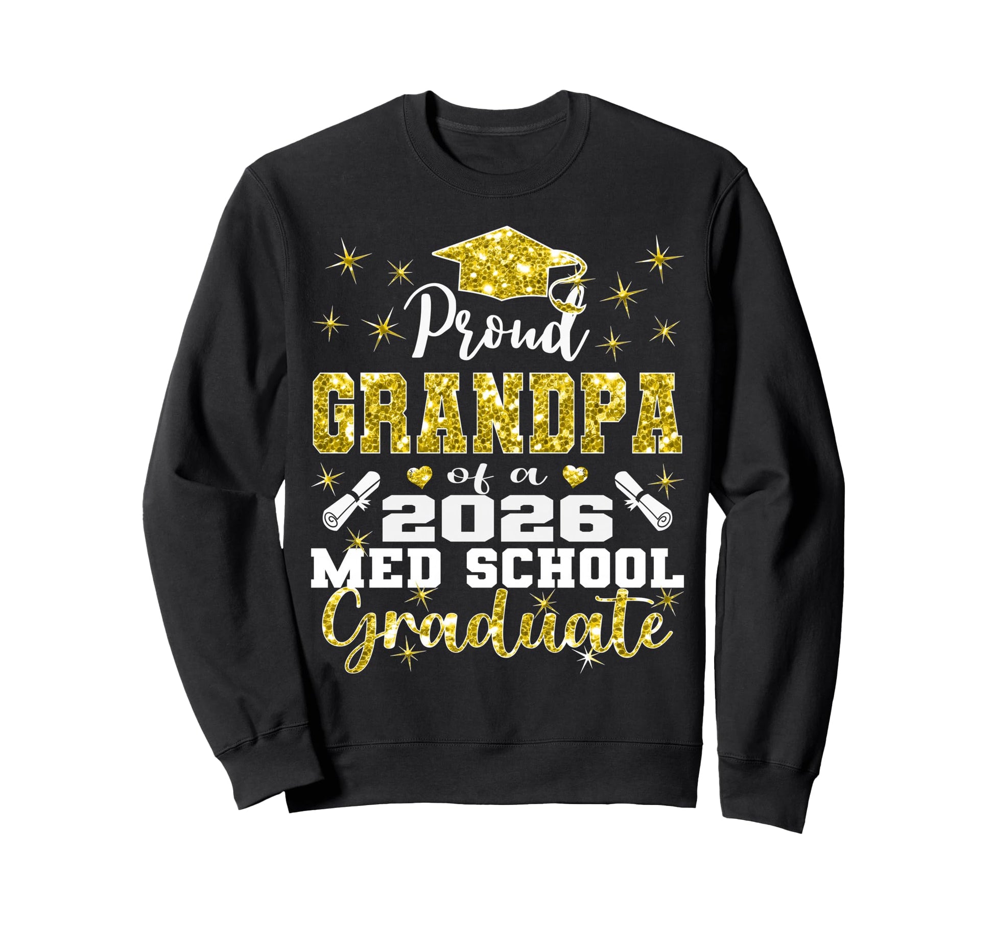 Proud Grandpa 2026 Class Med Sweatshirt - Minimalist Print for Adults - T-Shirt, Sweatshirt, Hoodie