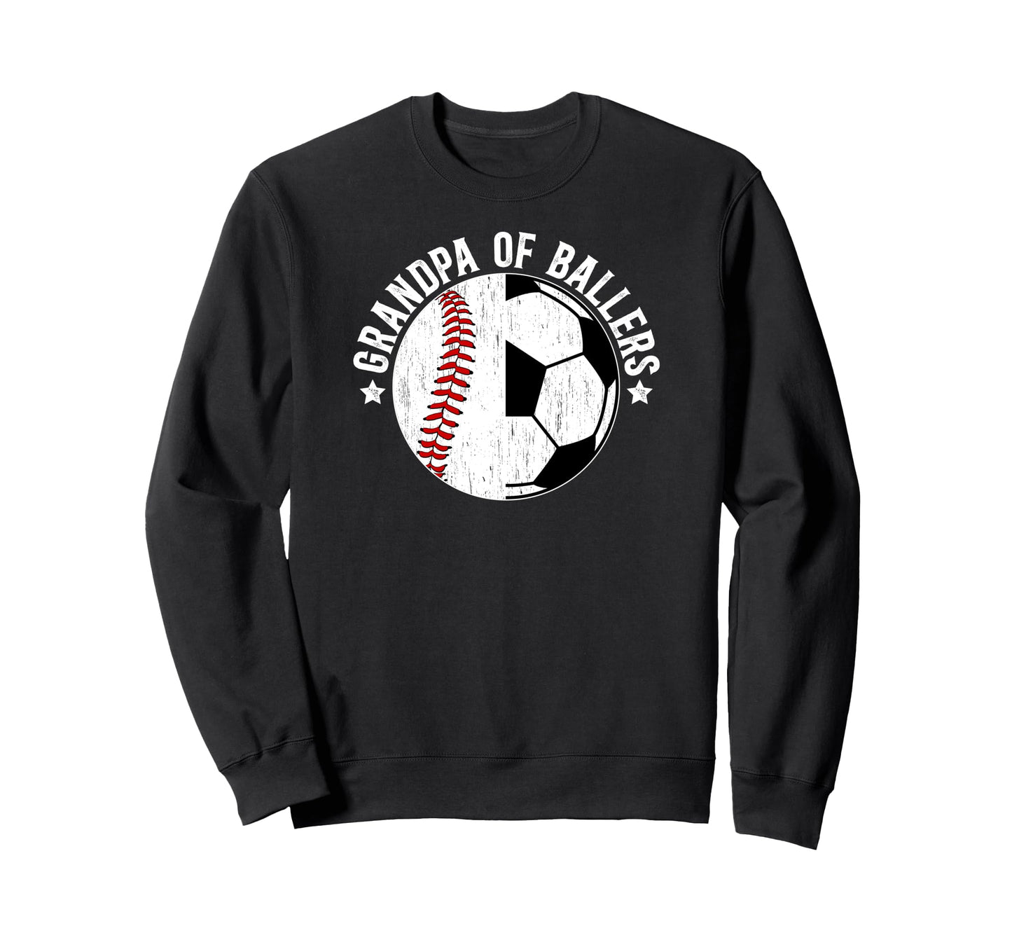 Grandpa Ballers Baseball Soccer Grandpa Sweatshirt - Graphic Print Unisex - T-Shirt, Sweatshirt, Hoodie