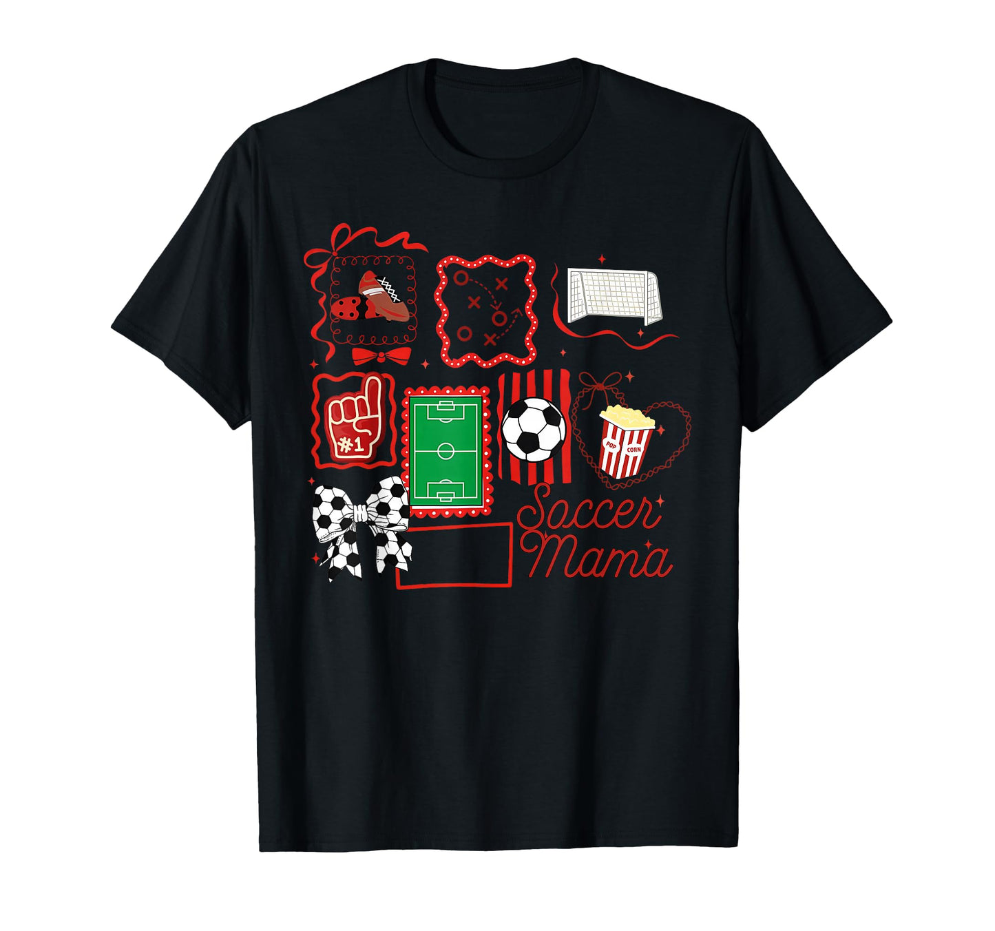Coquette Bow Stamp Soccer Mama Sport T-Shirt - Novelty Apparel Unisex - T-Shirt, Sweatshirt, Hoodie