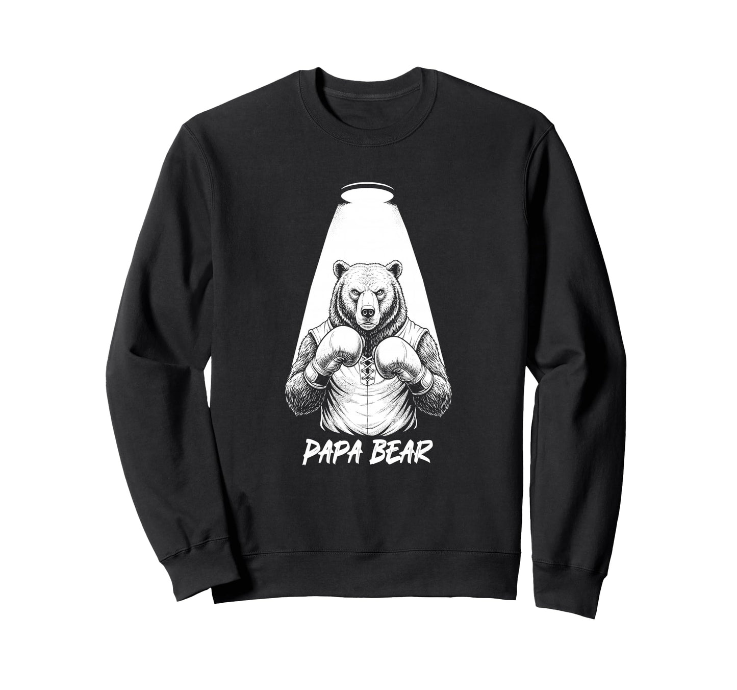 Papa Bear Fighter Boxing Gloves Sweatshirt - Custom Art Print for Adults - T-Shirt, Sweatshirt, Hoodie