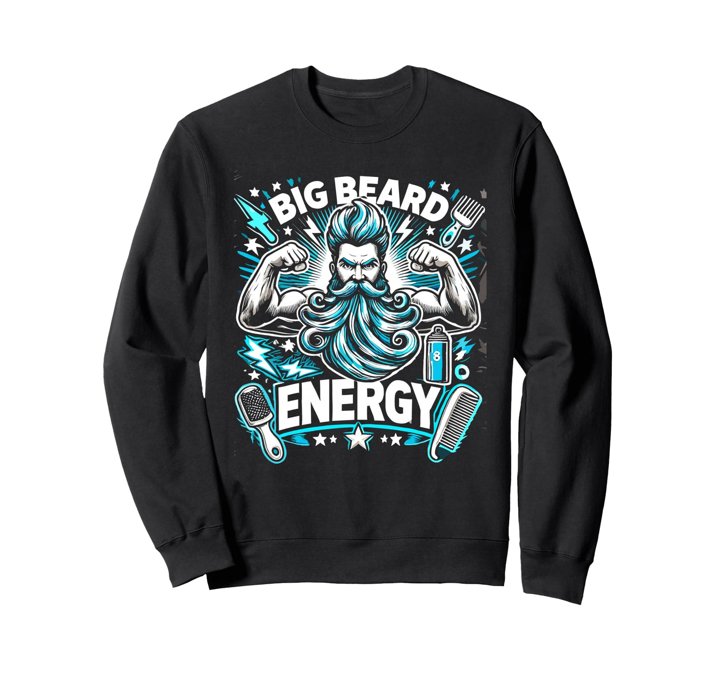 Big Beard Energy Funny Bearded Sweatshirt - Aesthetic Graphic for Adults - T-Shirt, Sweatshirt, Hoodie