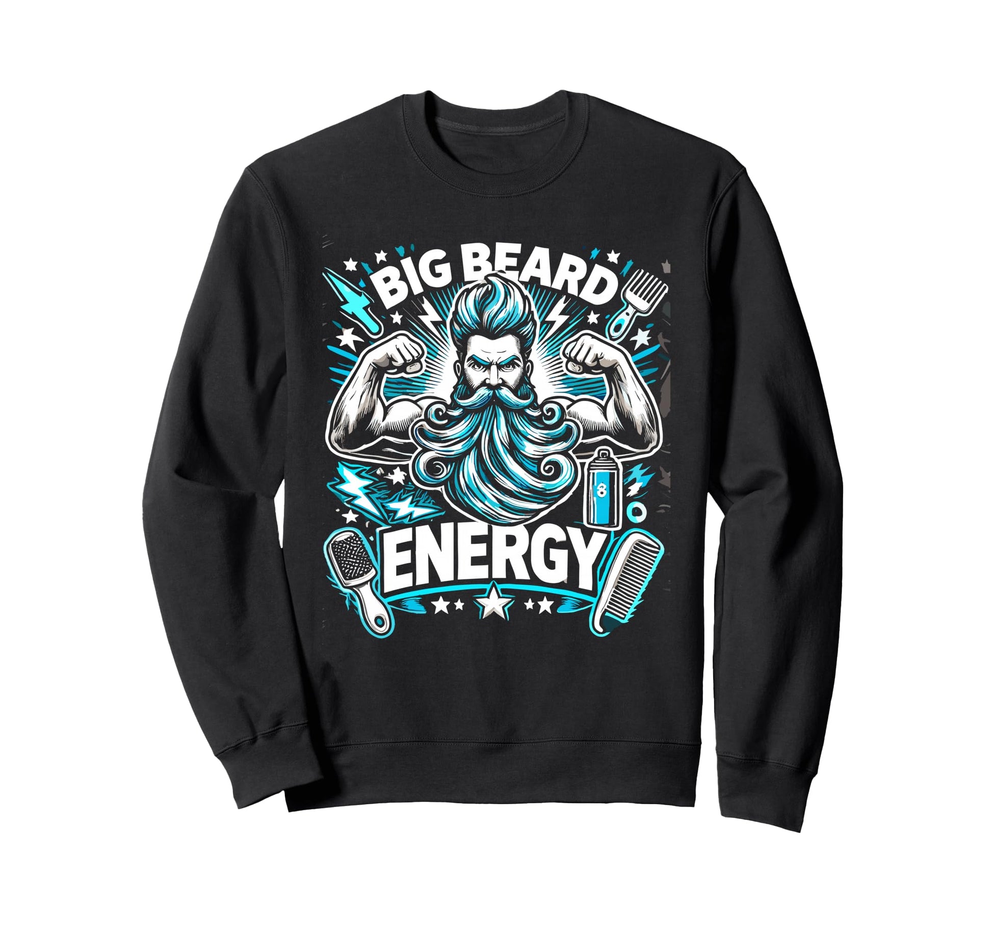 Big Beard Energy Funny Bearded Sweatshirt - Aesthetic Graphic for Adults - T-Shirt, Sweatshirt, Hoodie