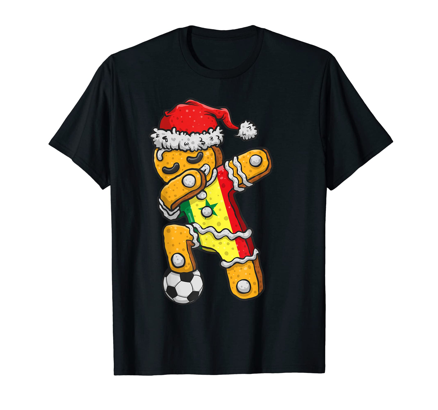 Soccer Dabbing Gingerbread Senegal T-Shirt - Graphic Print Men Women - T-Shirt, Sweatshirt, Hoodie
