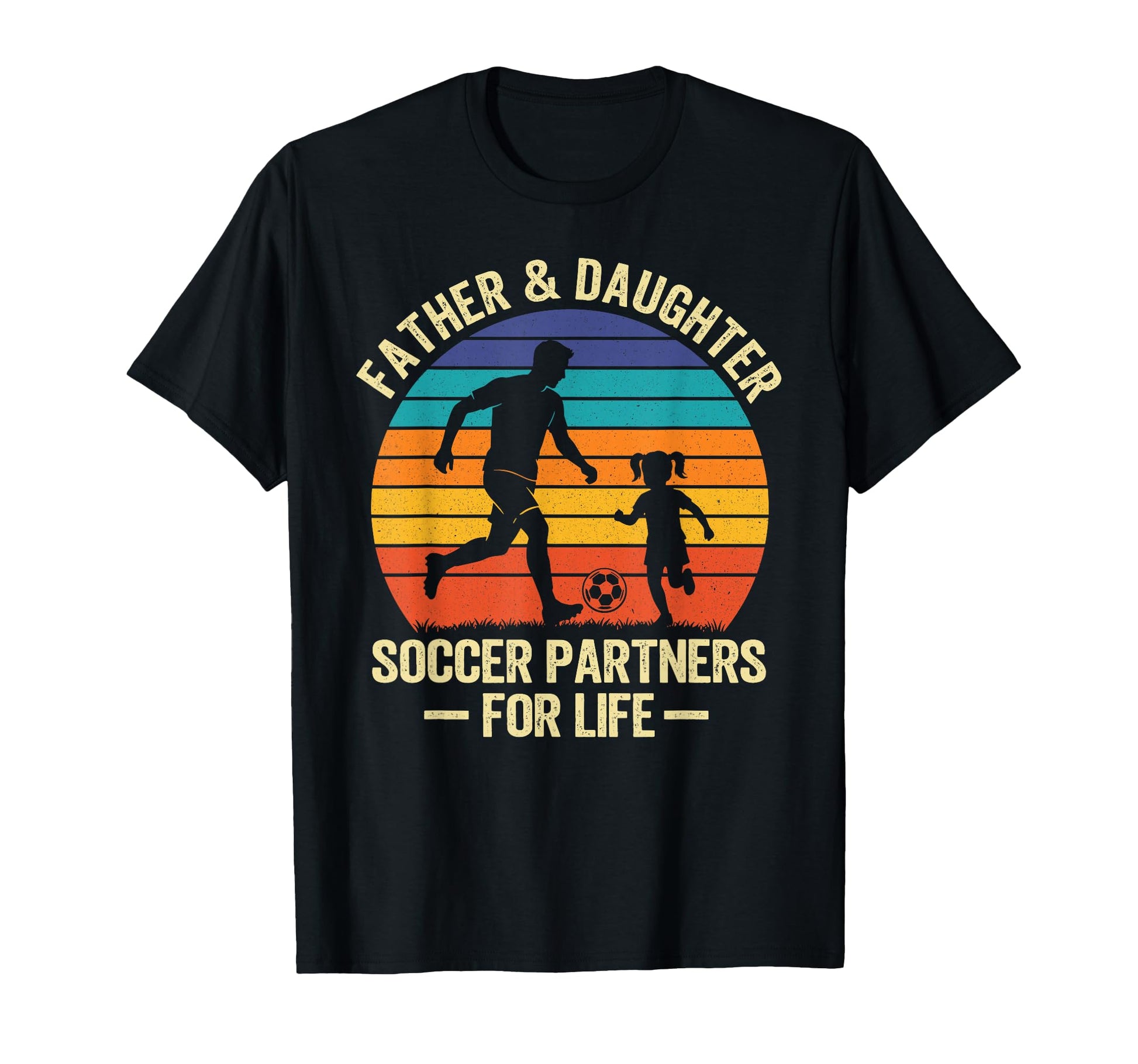 Father And Daughter Soccer Partners T-Shirt - Aesthetic Graphic for Adults - T-Shirt, Sweatshirt, Hoodie