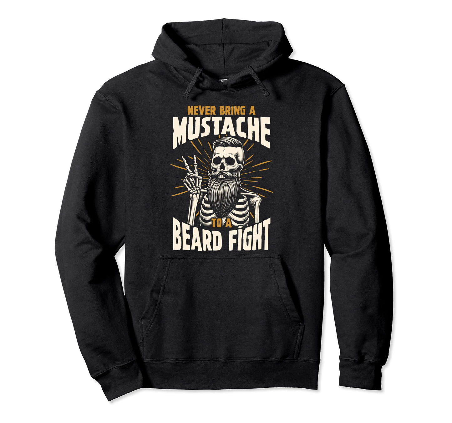 Bearded Dad Daddy Never Bring Mustache Hoodie - Graphic Print for Adults - T-Shirt, Sweatshirt, Hoodie
